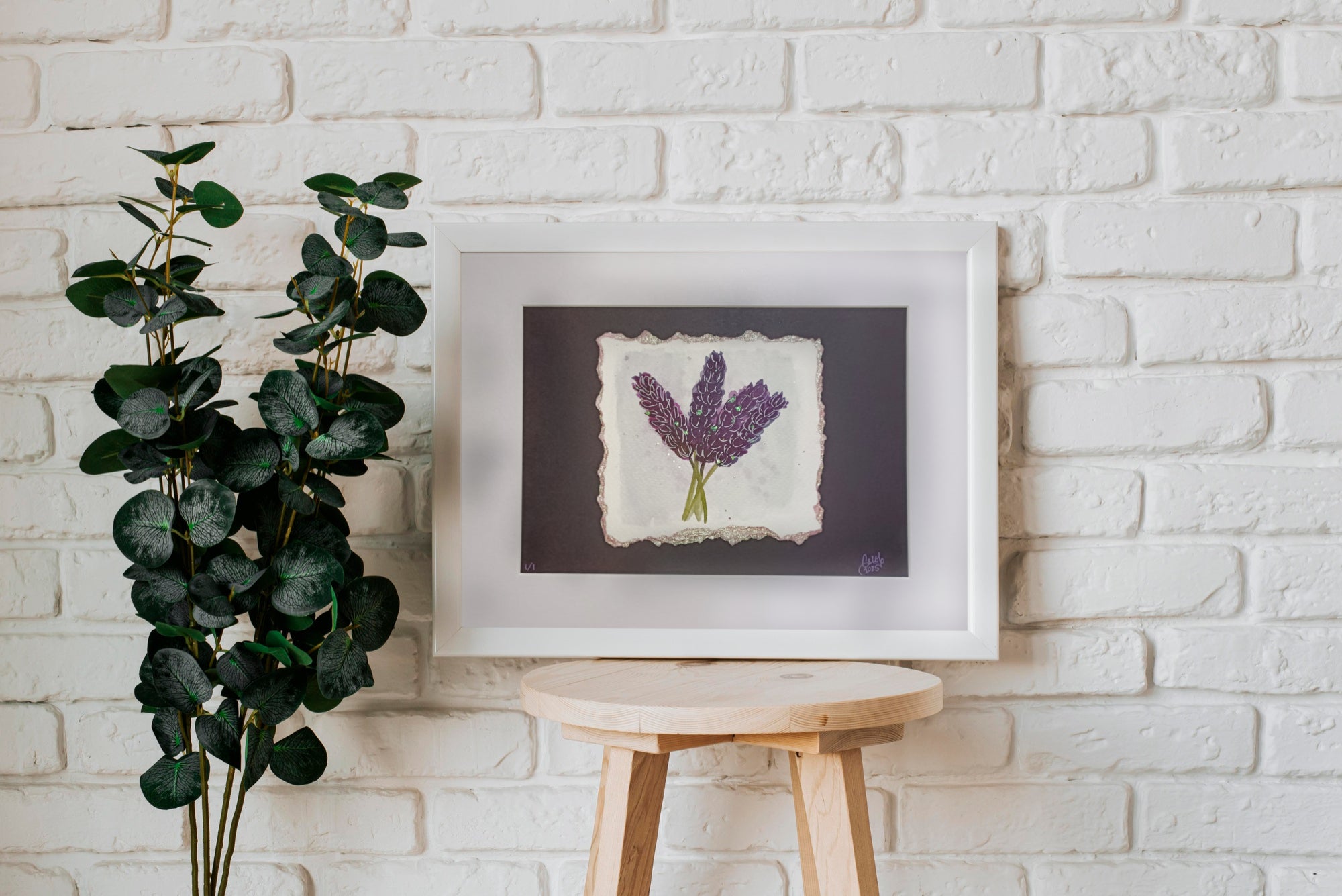Lavender on Black - Original Watercolour Illustration