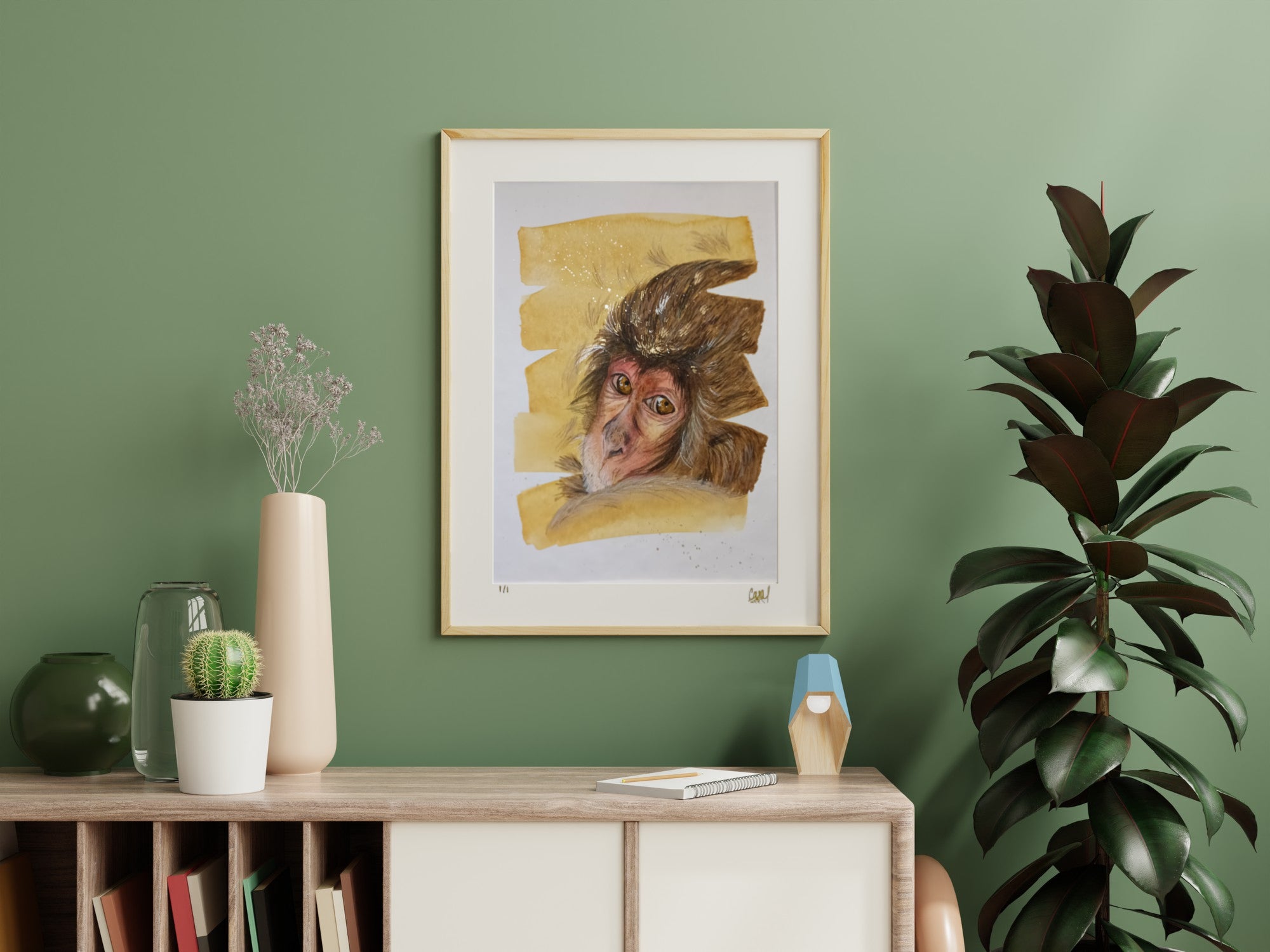 Portrait of a Monkey - Original Watercolour Painting