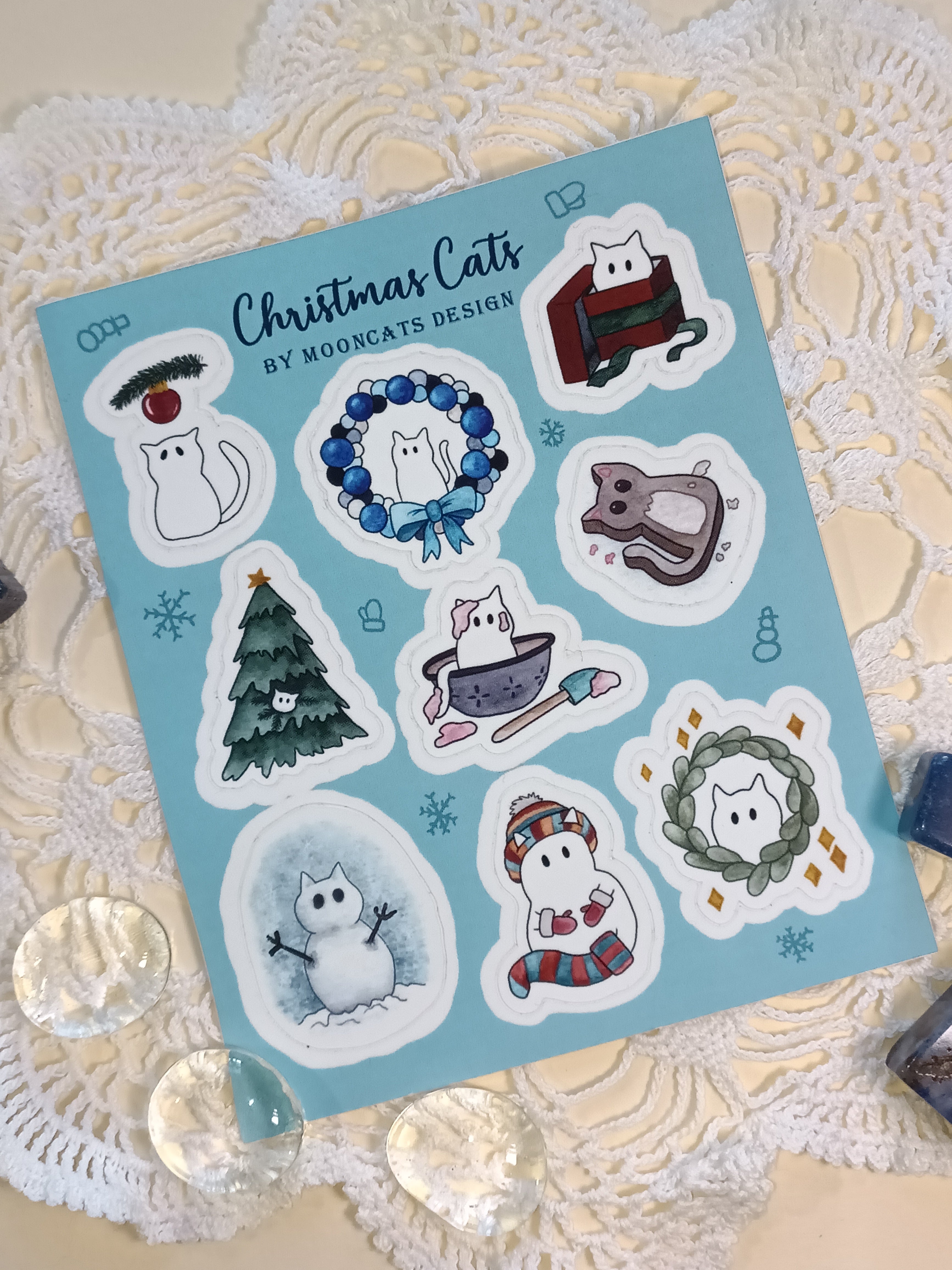 Christmas Cats Sticker Sheet