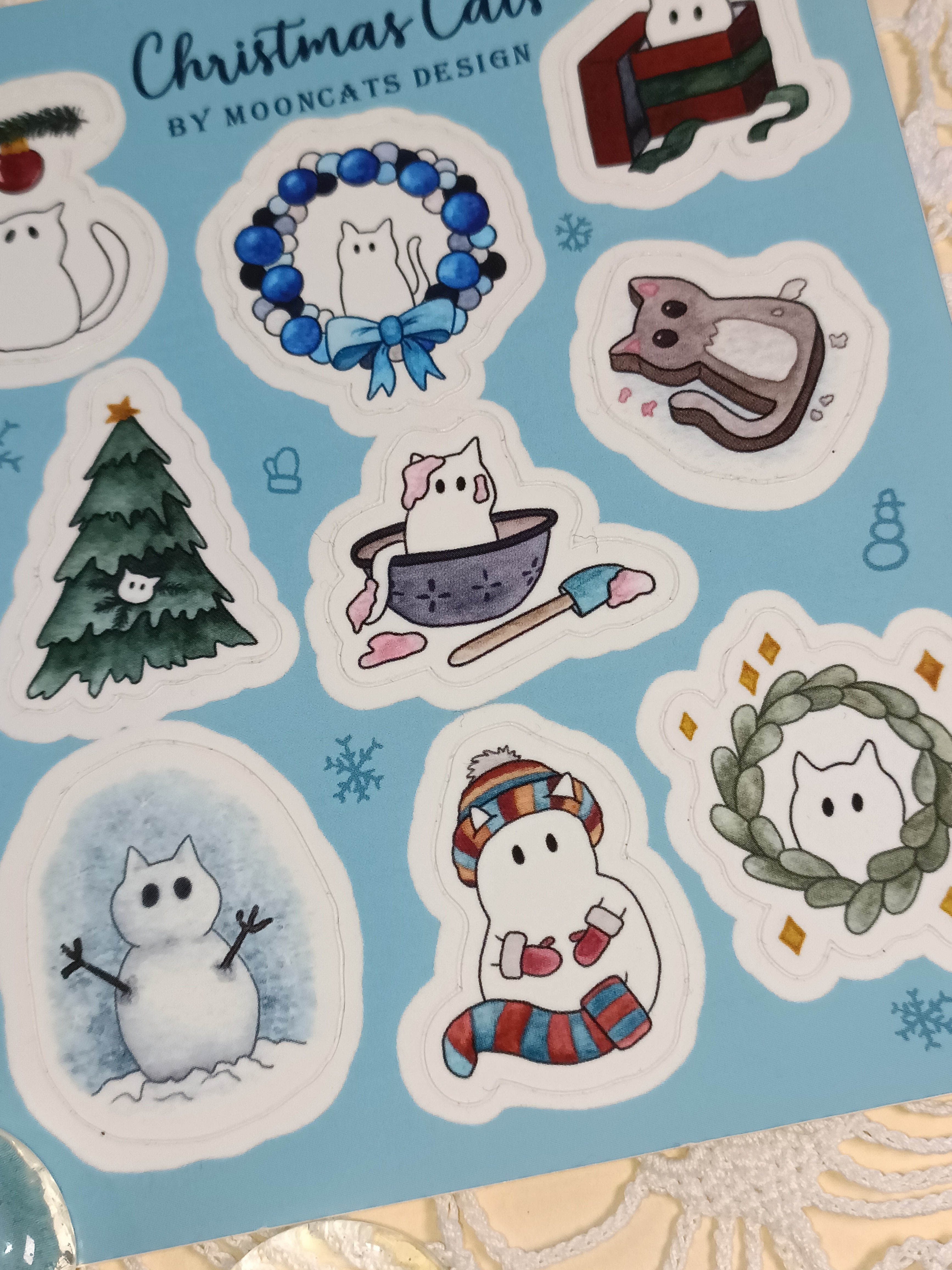 Christmas Cats Sticker Sheet