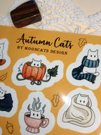 Autumn Cats Sticker Sheet