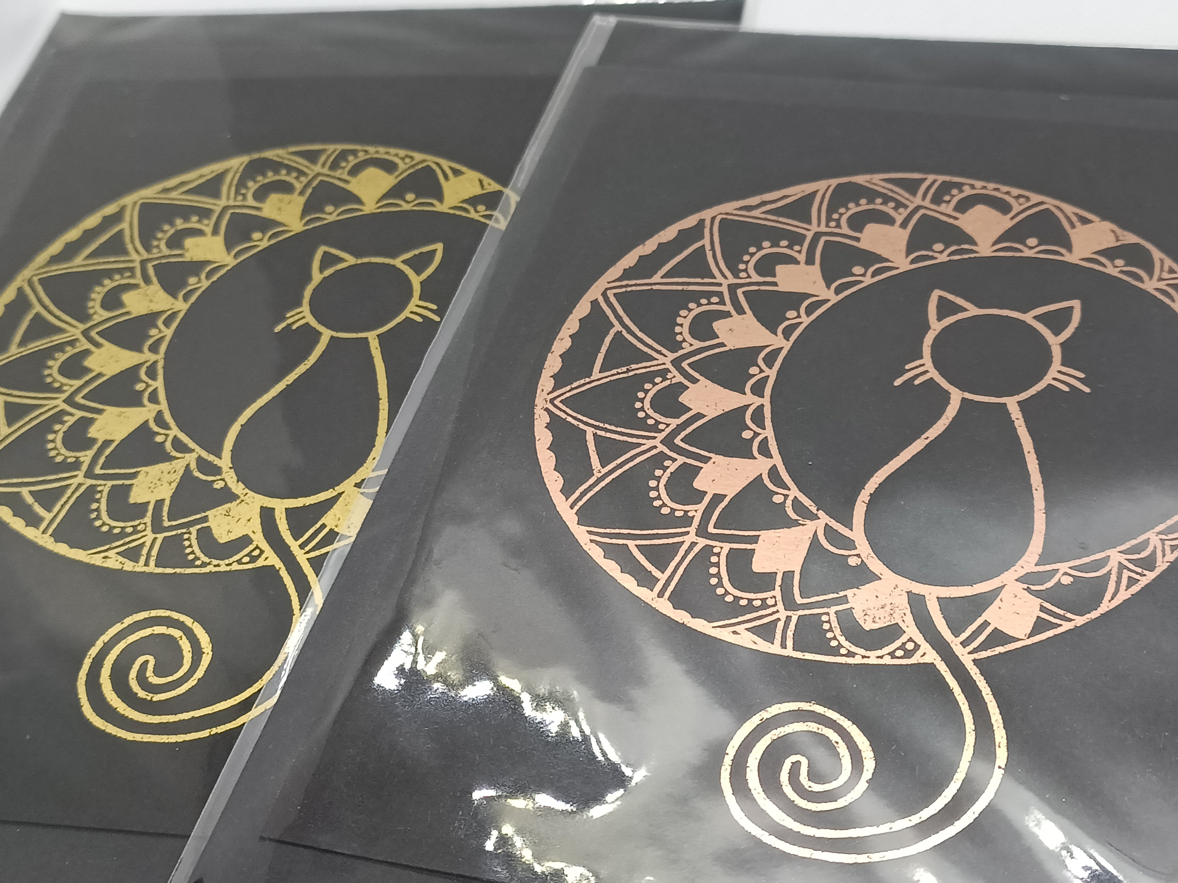 Gold and rose-gold foil next to each other for colour distinction.