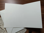 The open card showing the blank pages inside.
