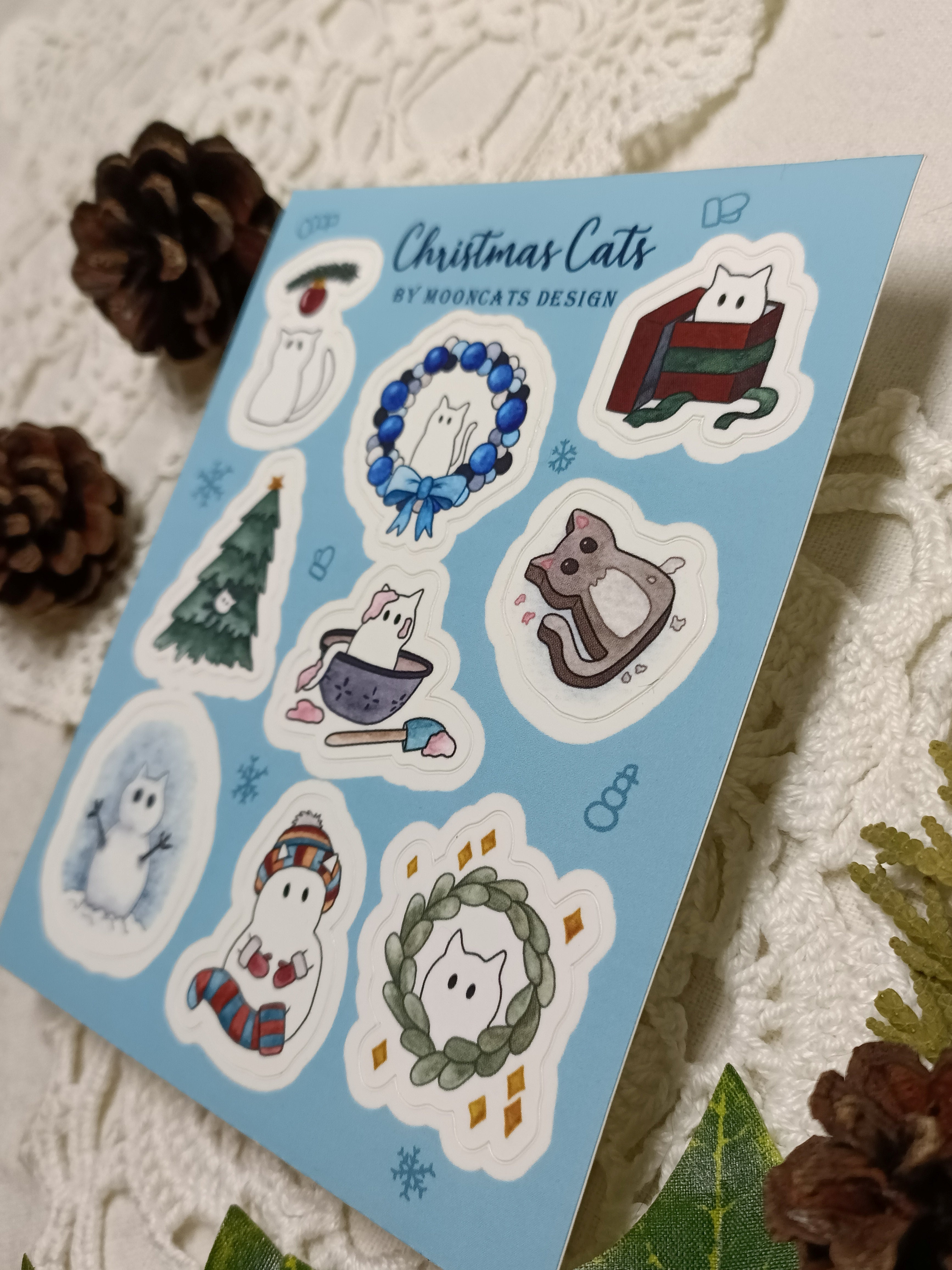 Christmas Cats Sticker Sheet