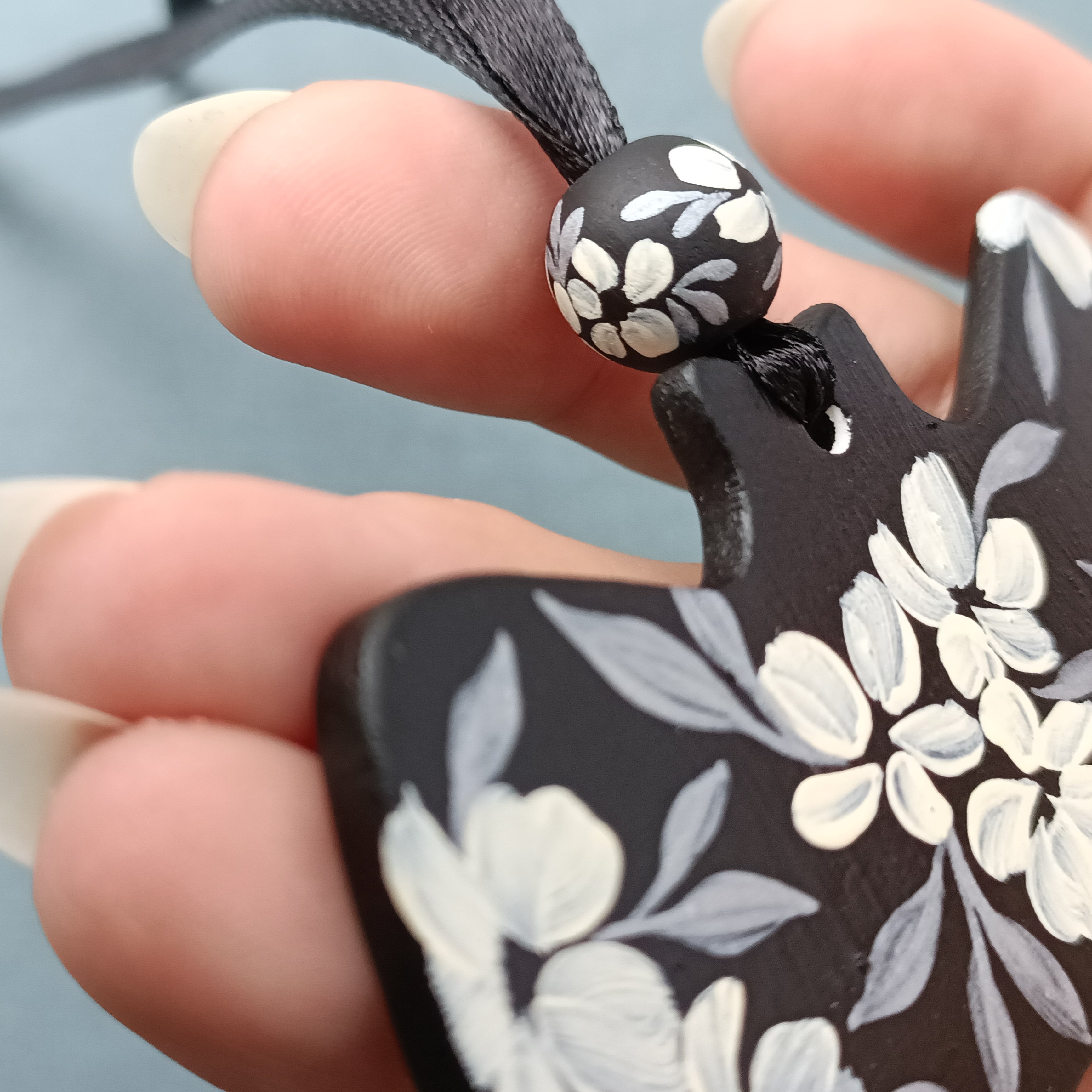 Silver Bat - Clay Ornament