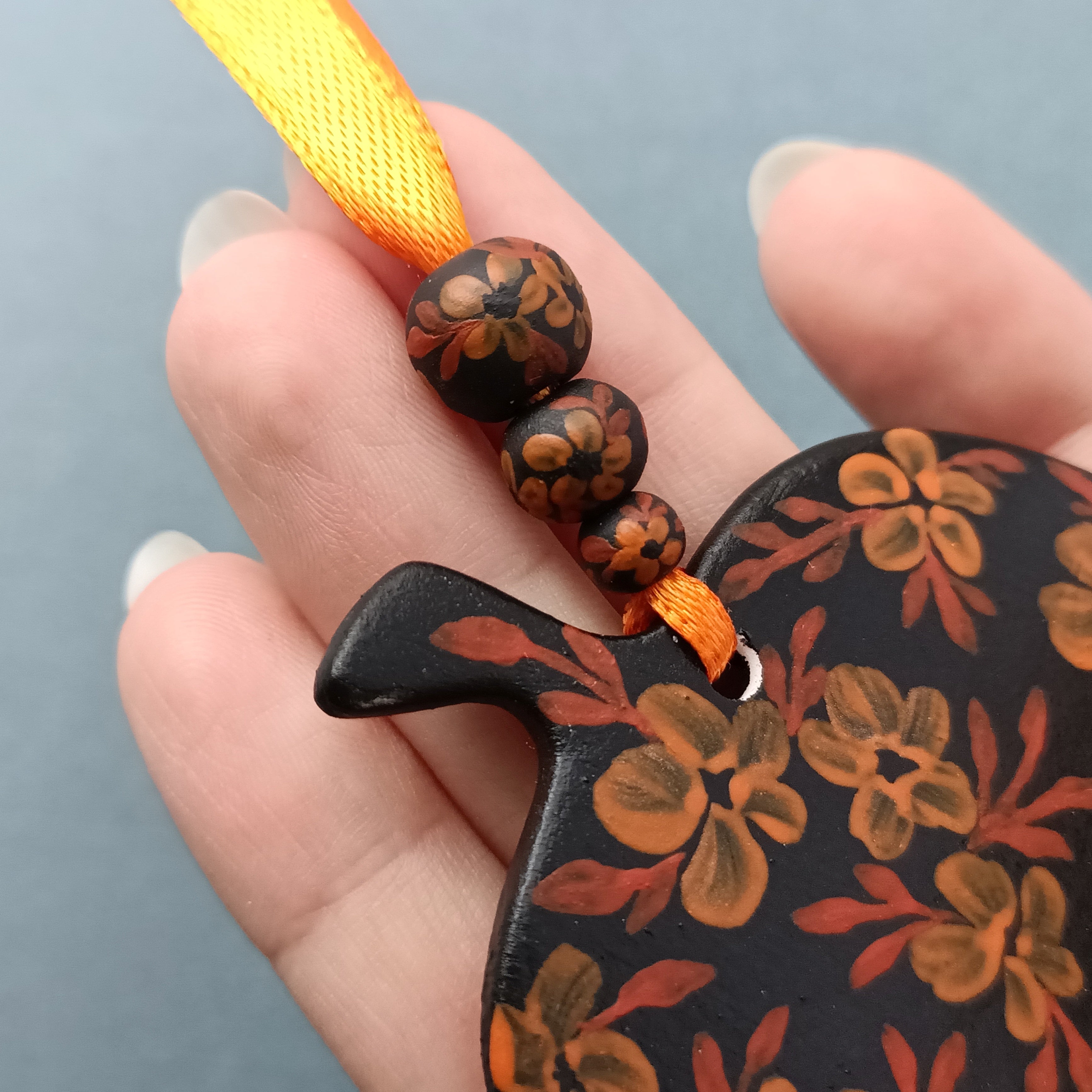 Dark Pumpkin - Clay Ornament