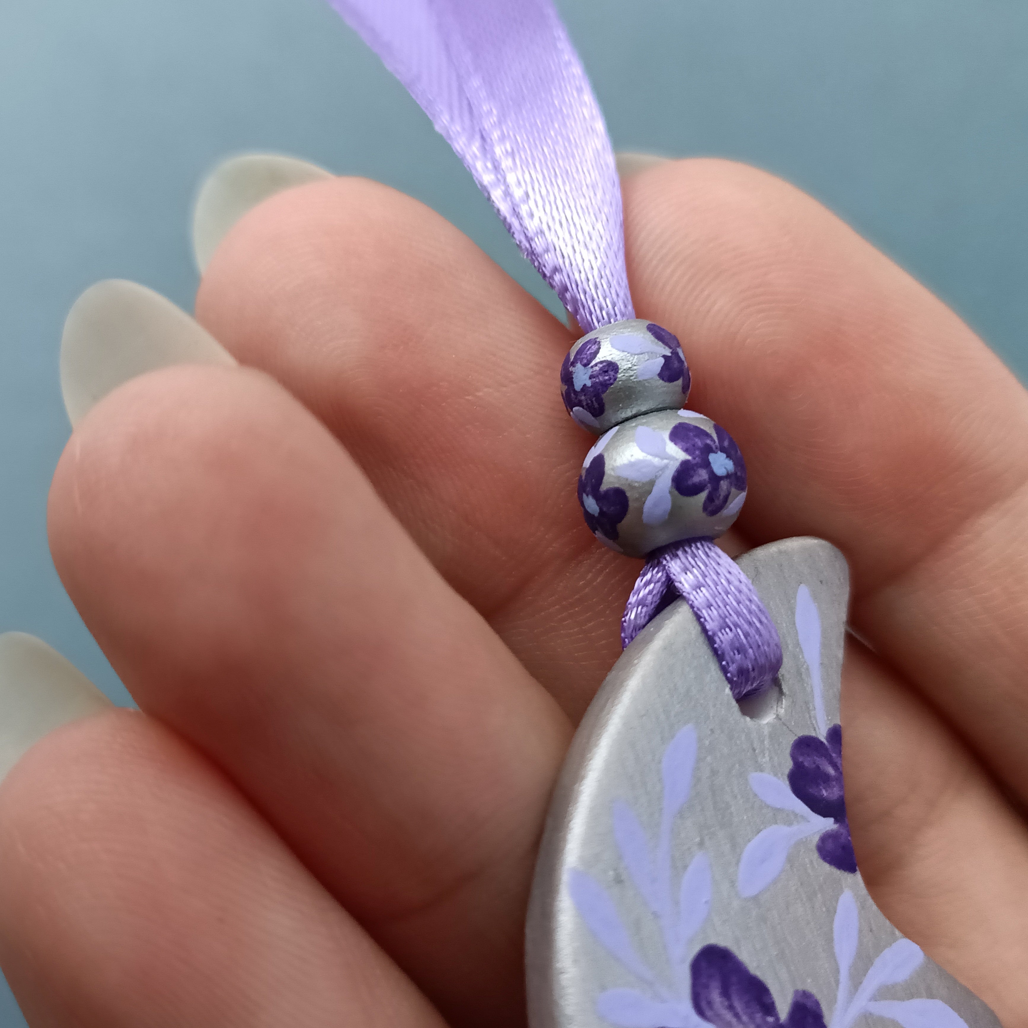 Purple Moon - Clay Ornament