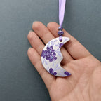 Purple Moon - Clay Ornament