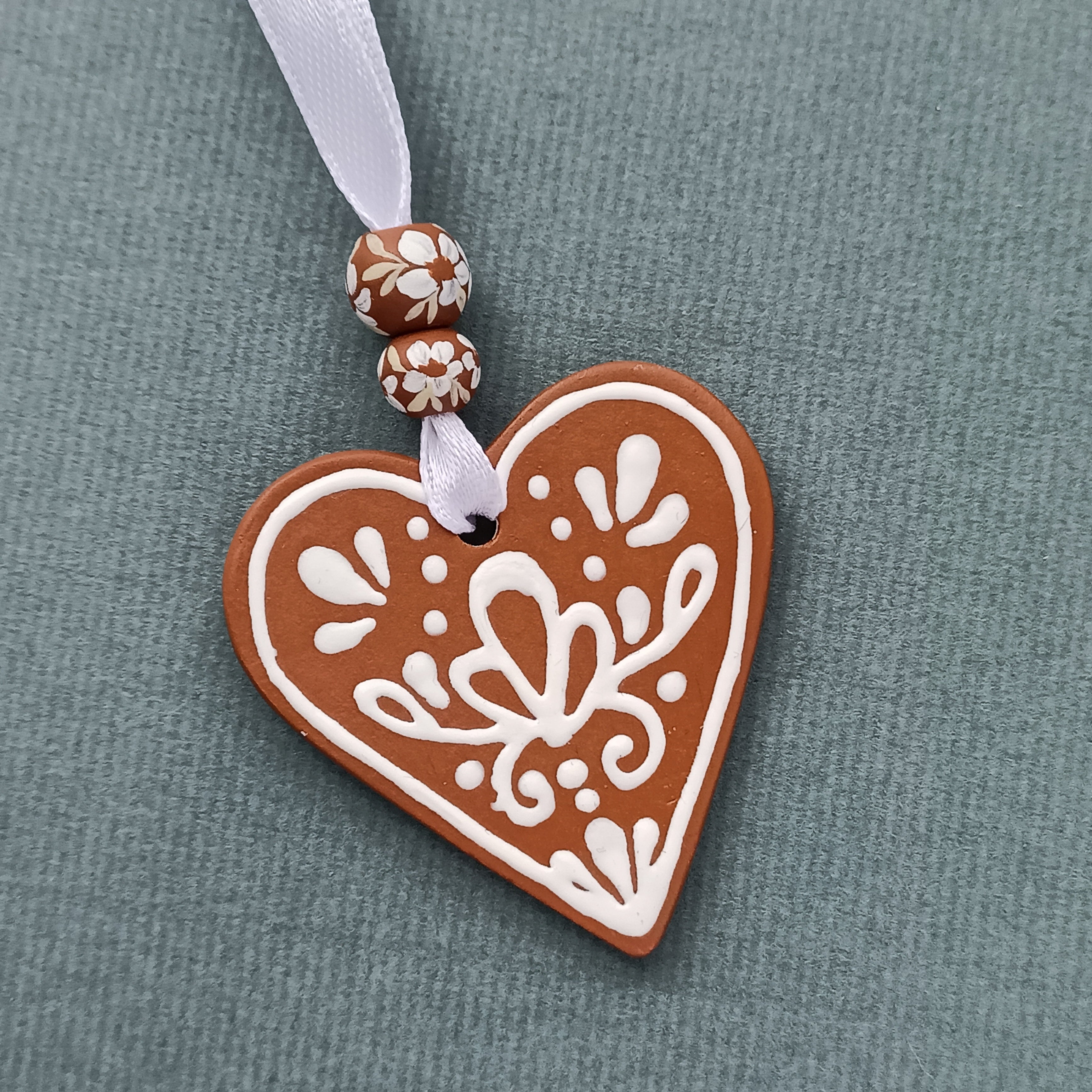 Gingerbread Heart - Clay Ornament
