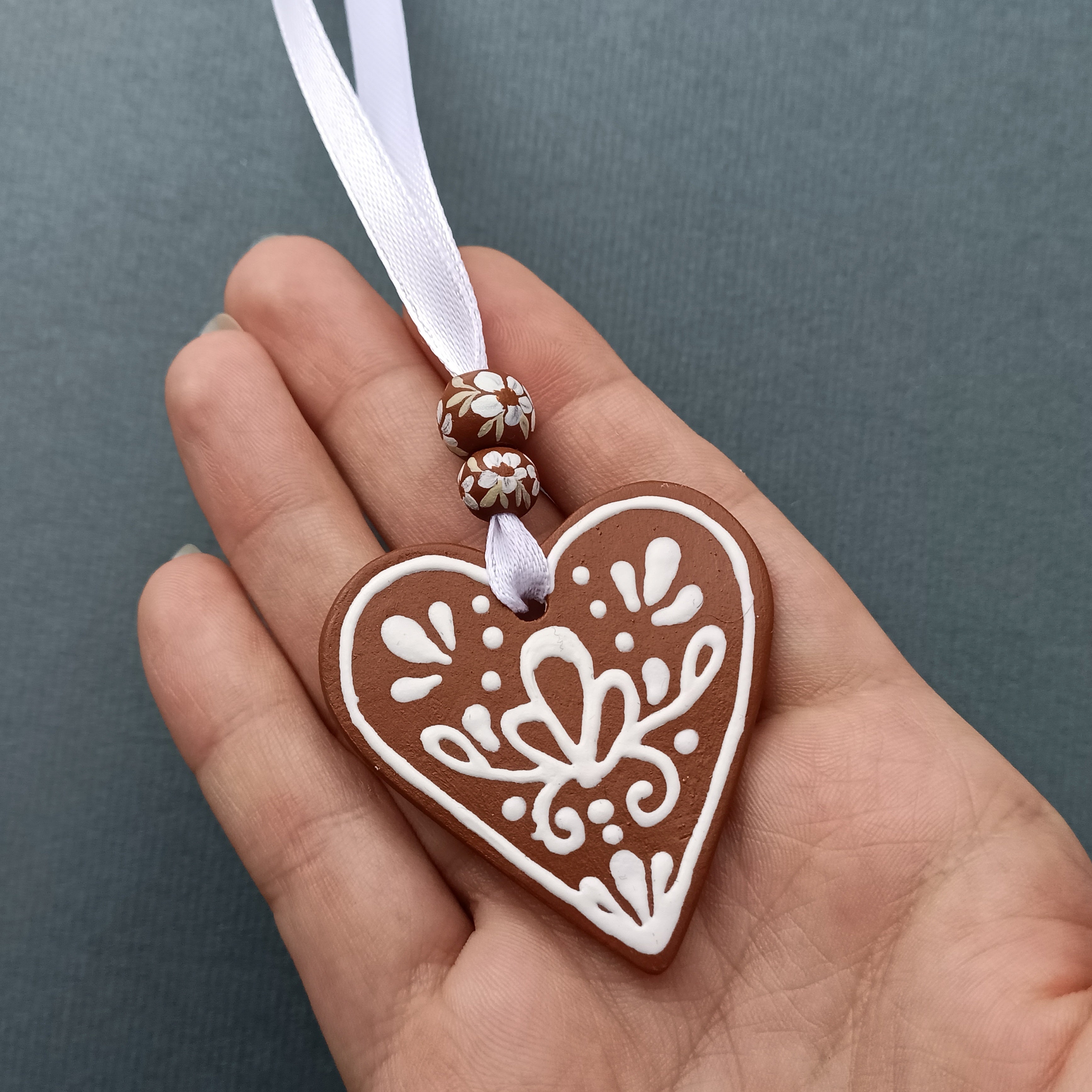 Gingerbread Heart - Clay Ornament