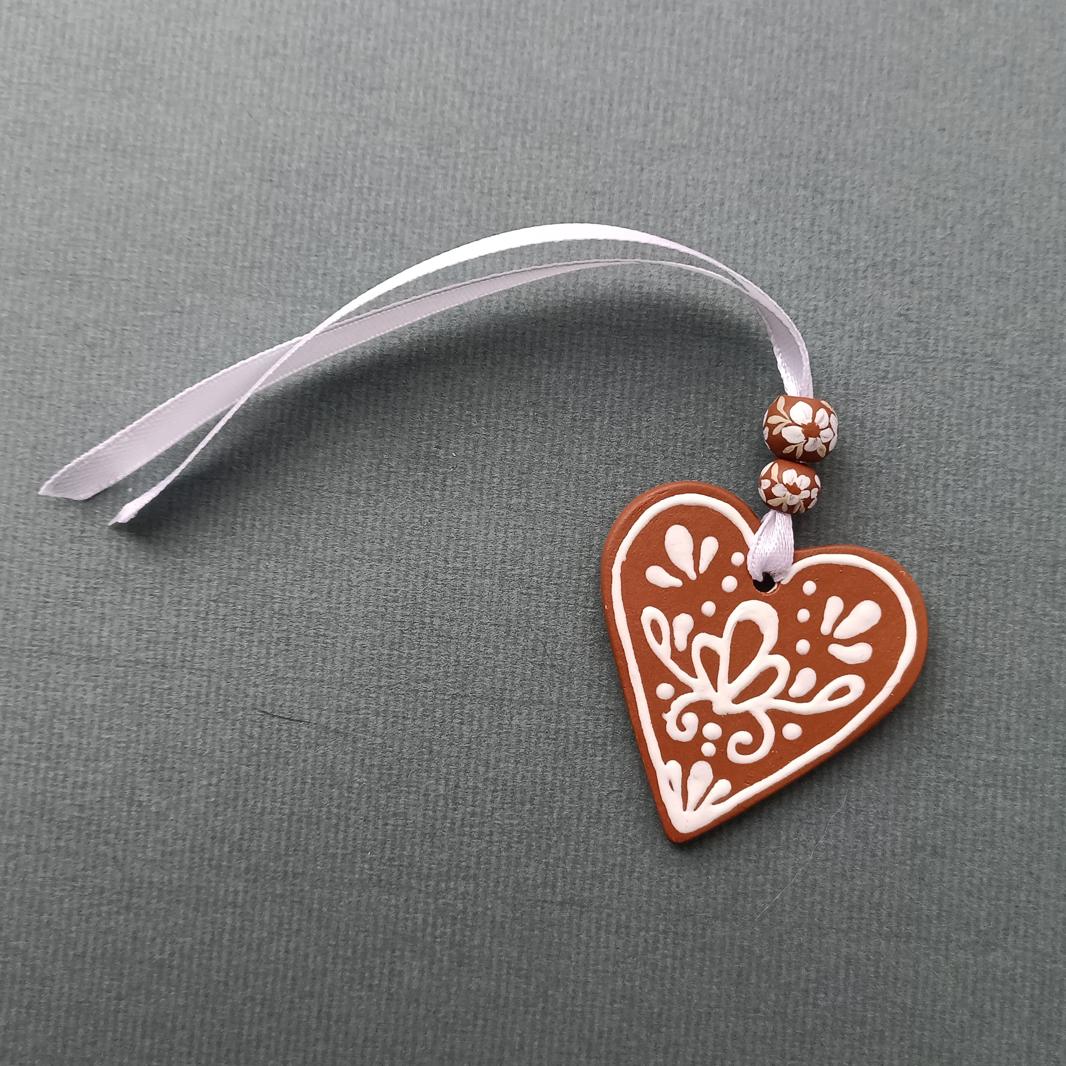 Gingerbread Heart - Clay Ornament