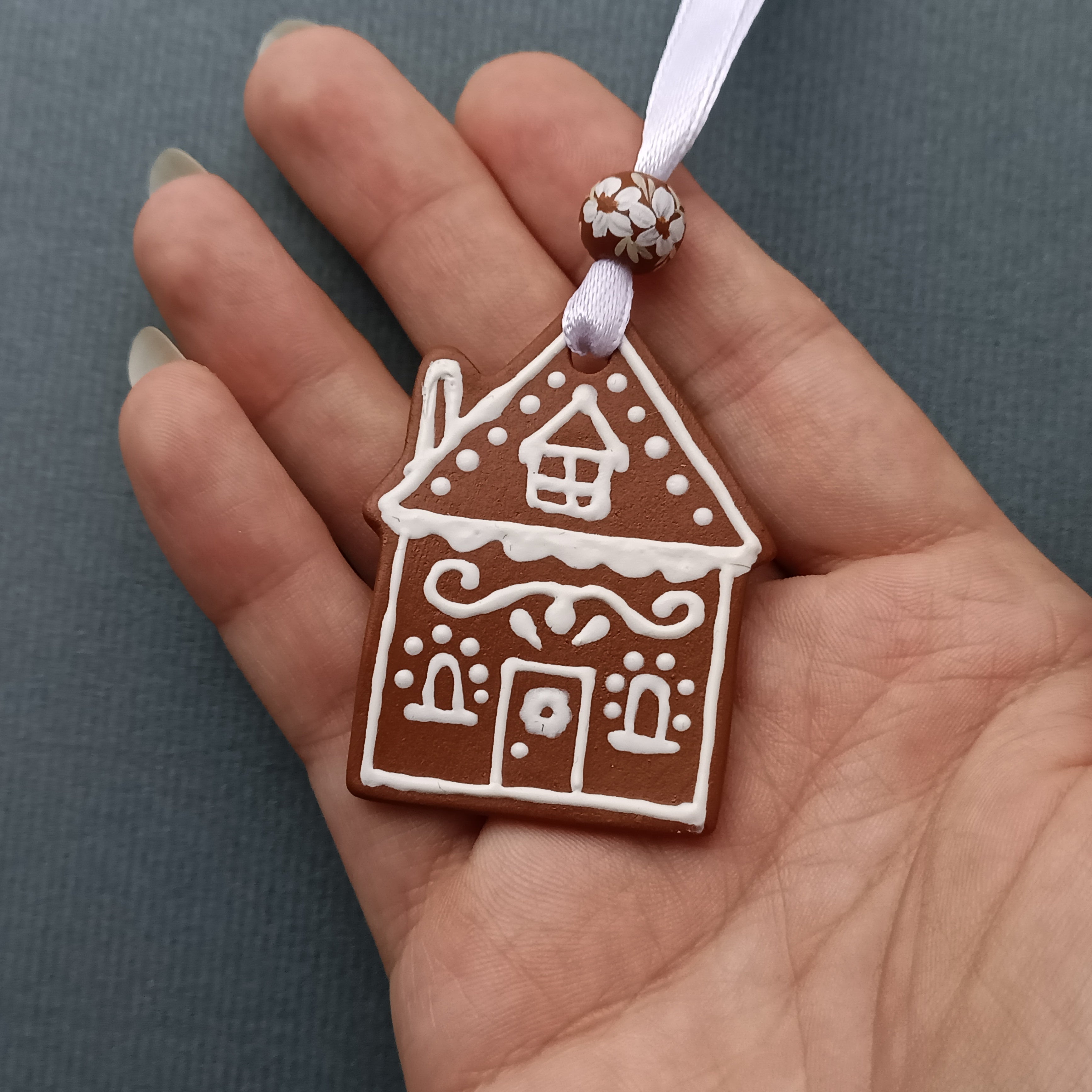 Gingerbread House 2 - Clay Ornament