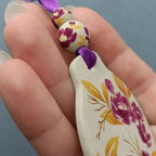 Purple Flowers Bauble - Clay Ornament