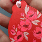 Hot Pink Flowers Bauble - Clay Ornament
