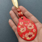 Creamy Flowers Bauble - Clay Ornament