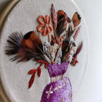 Autumnal Bouquet - Medium Embroidery with Feathers