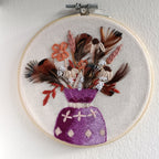 Autumnal Bouquet - Medium Embroidery with Feathers