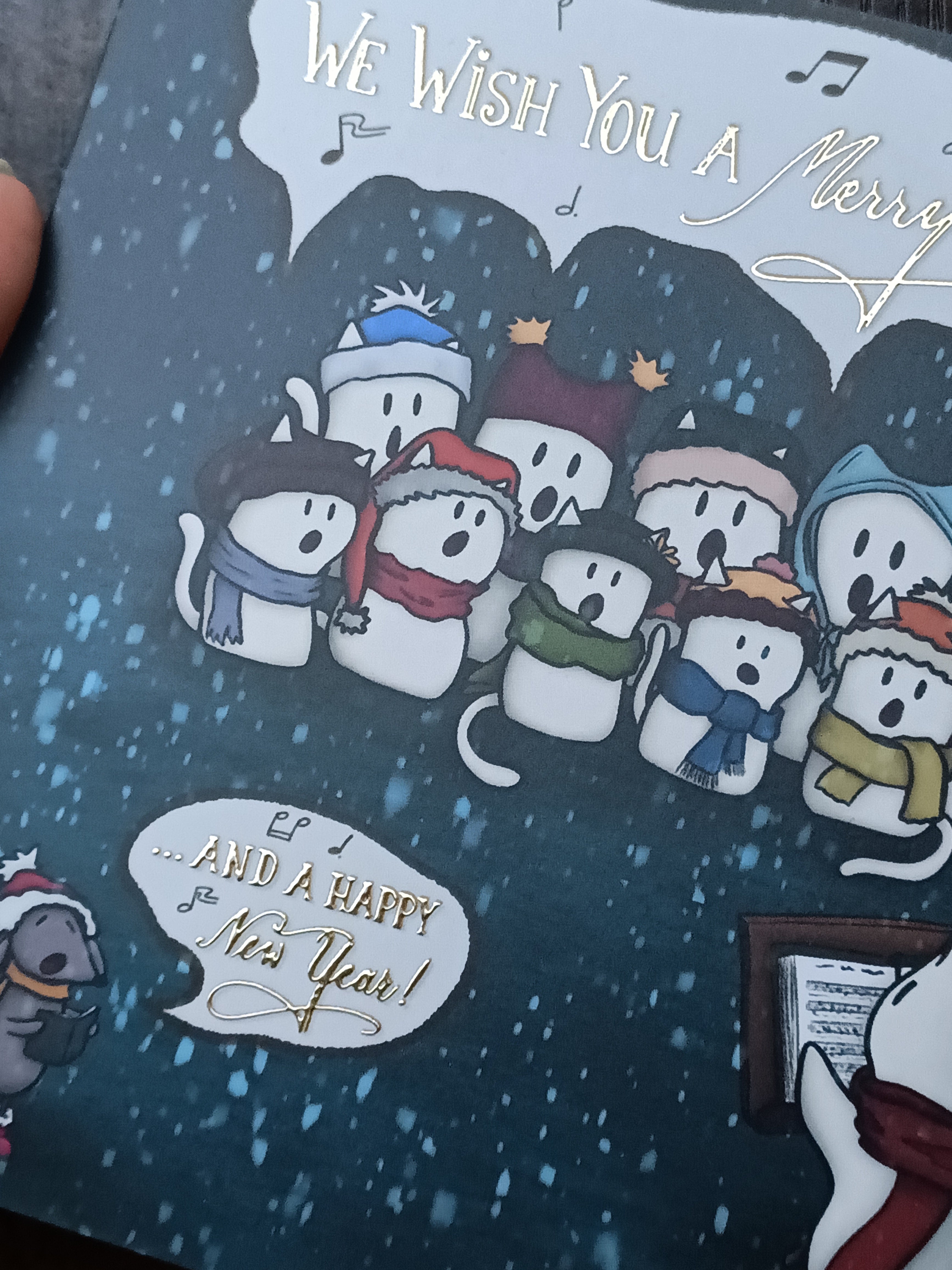 Caroling Choir Cats Greetings Card (Pack of 10)