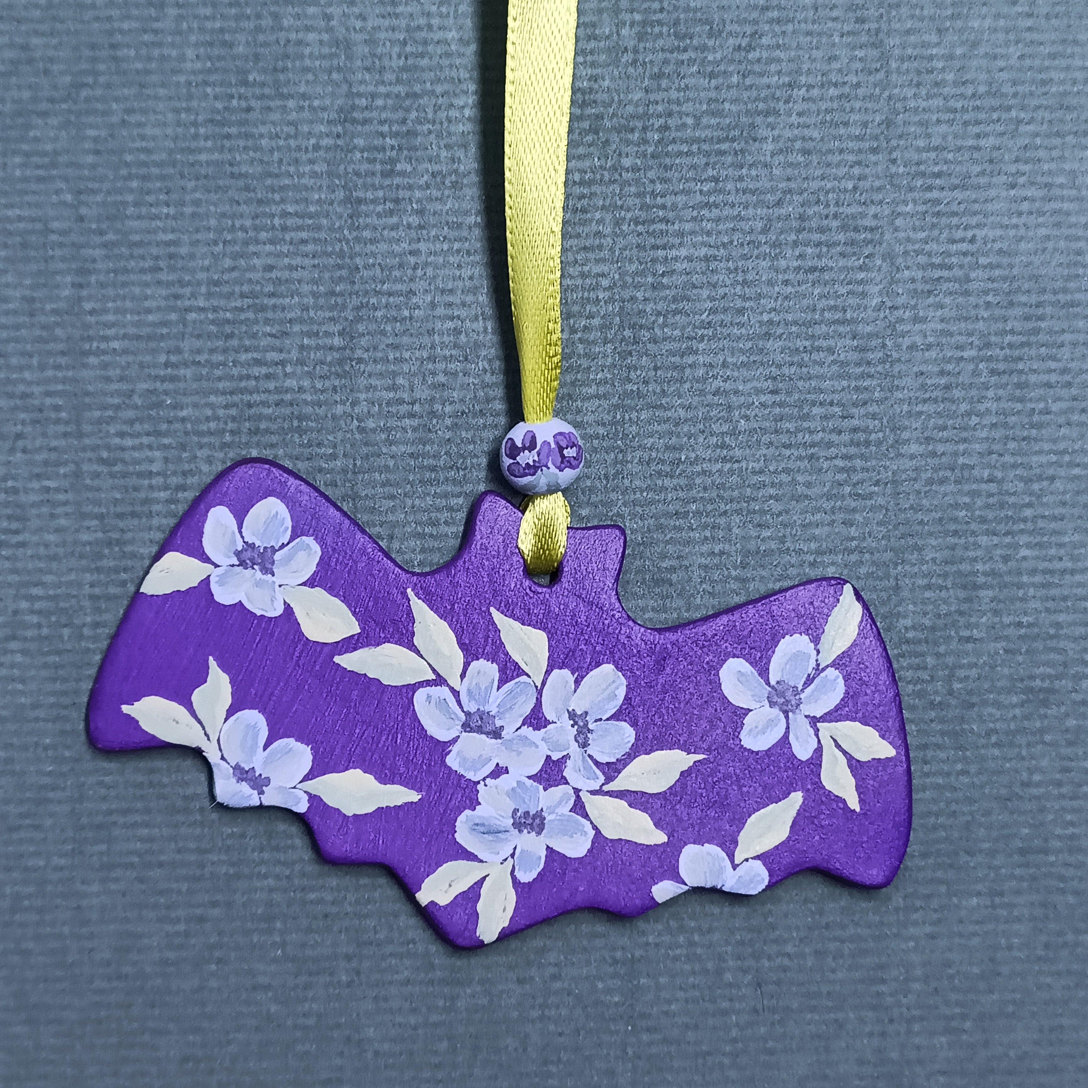 Purple Bat - Clay Ornament