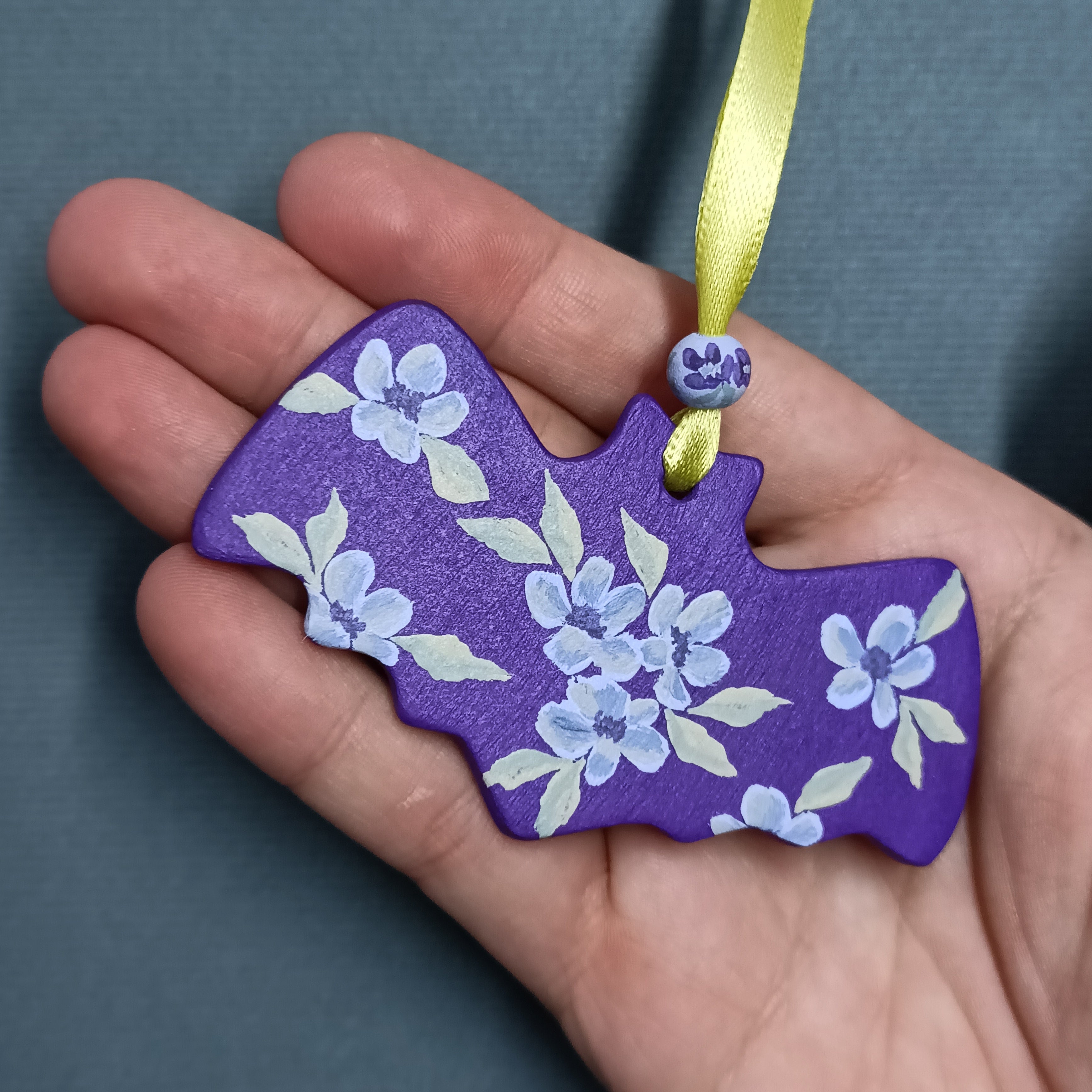 Purple Bat - Clay Ornament