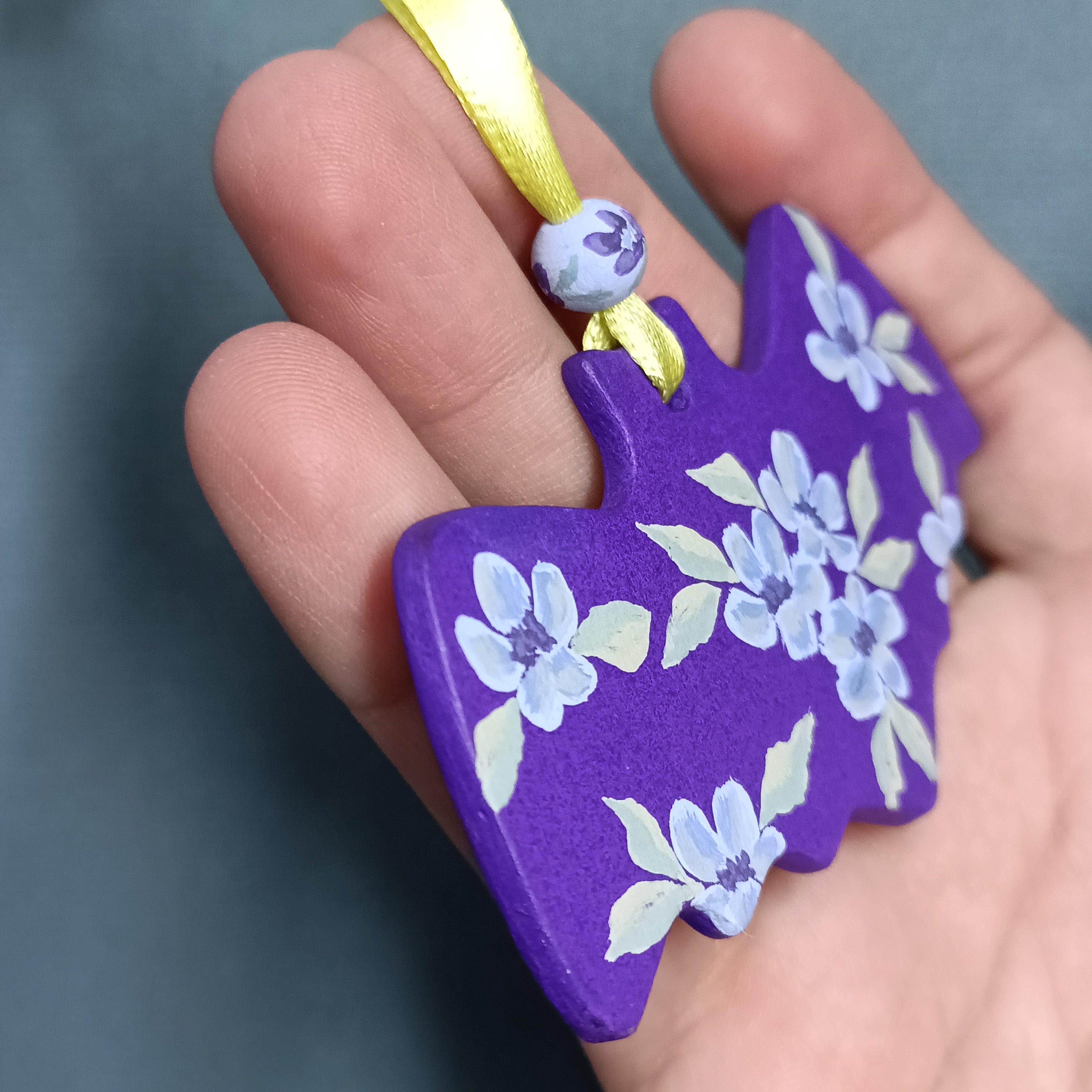 Purple Bat - Clay Ornament