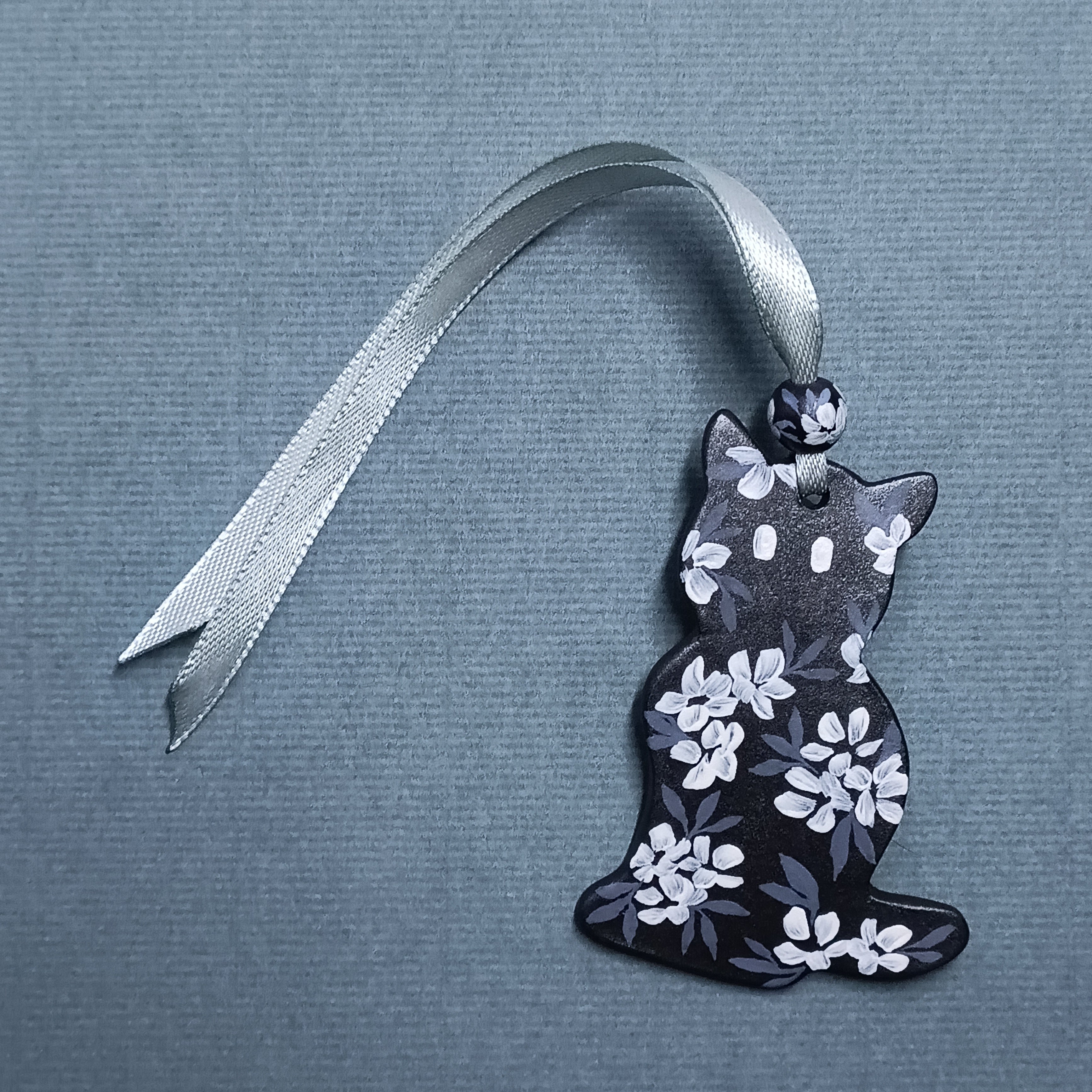 Black and White Cat - Clay Ornament