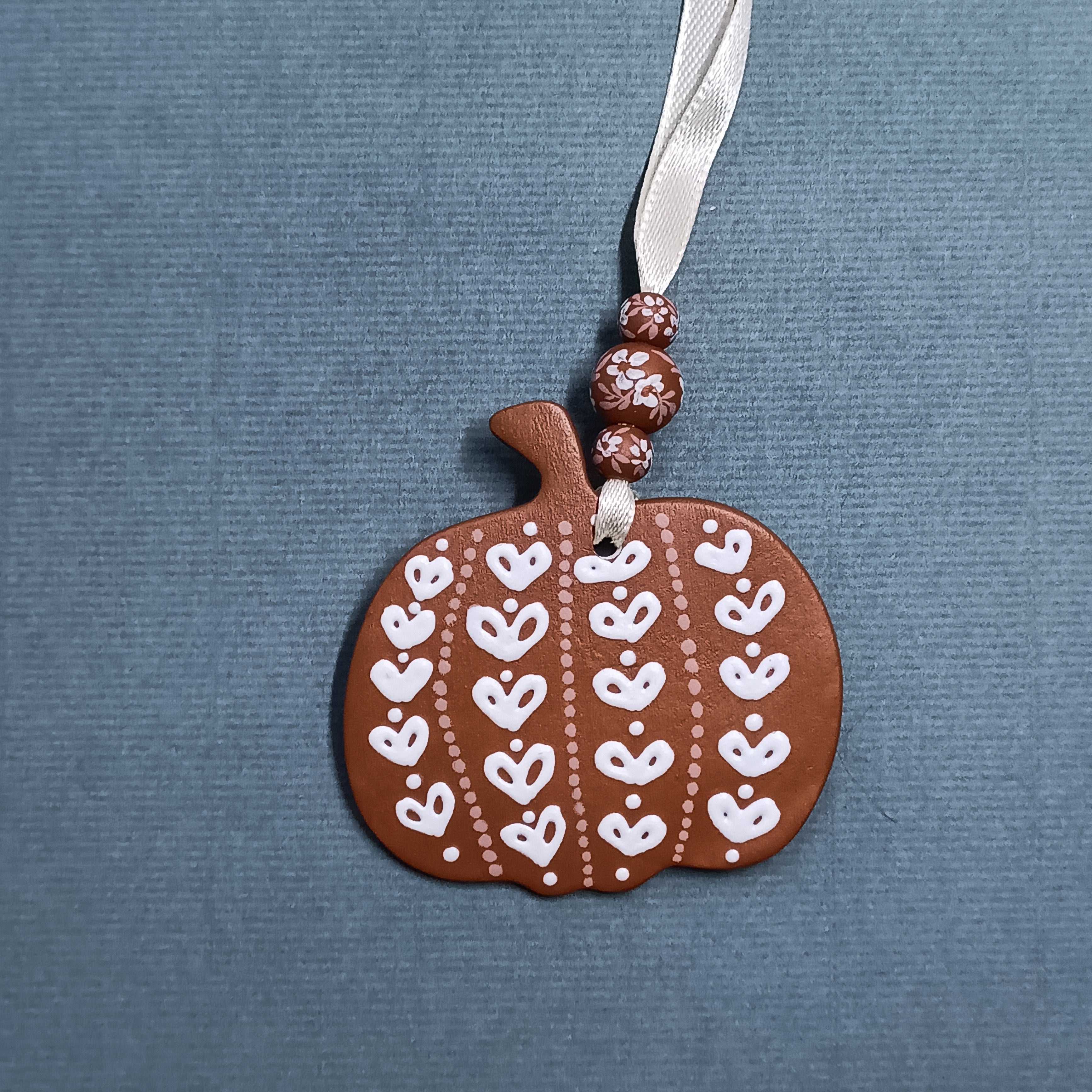 Gingerbread Pumpkin - Clay Ornament