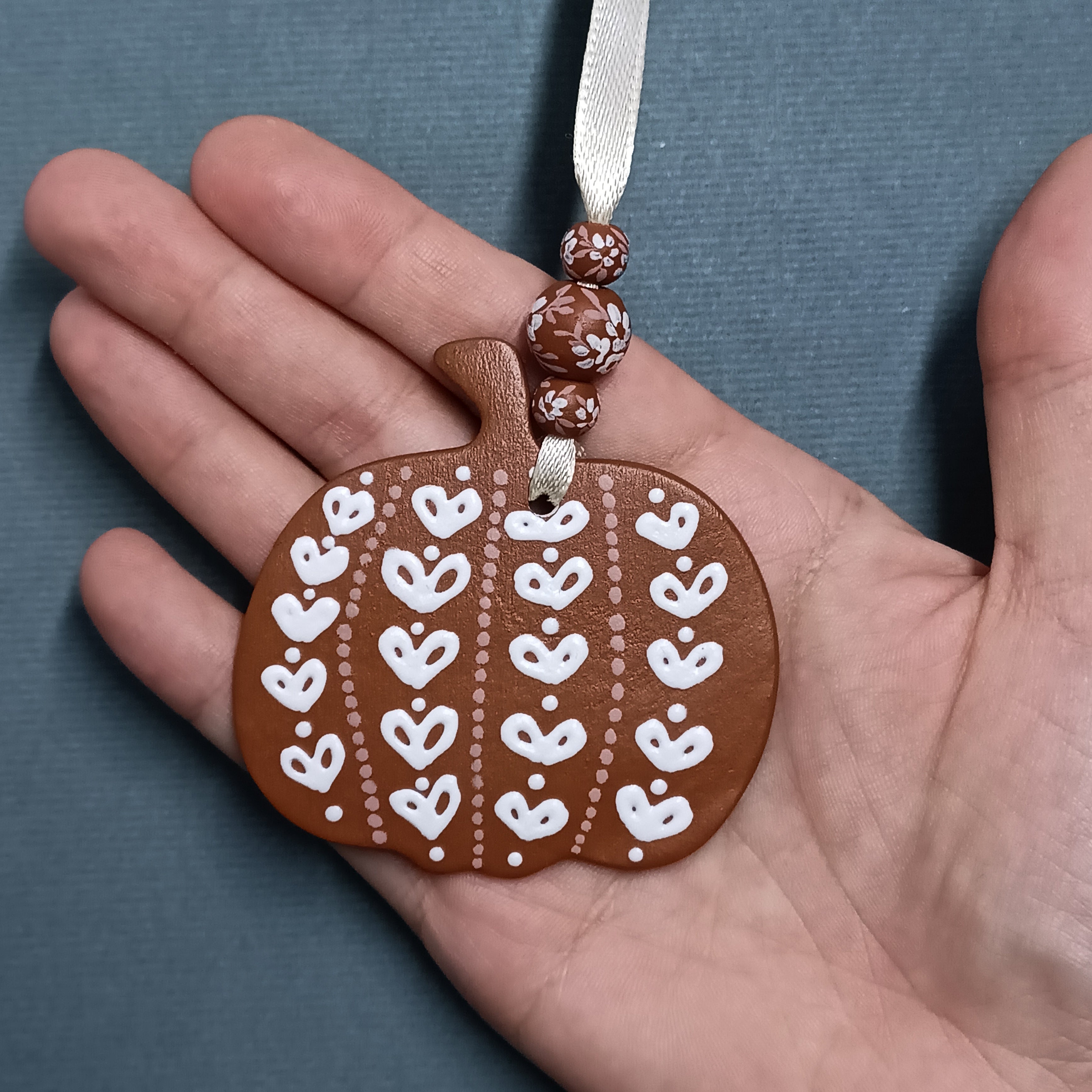 Gingerbread Pumpkin - Clay Ornament
