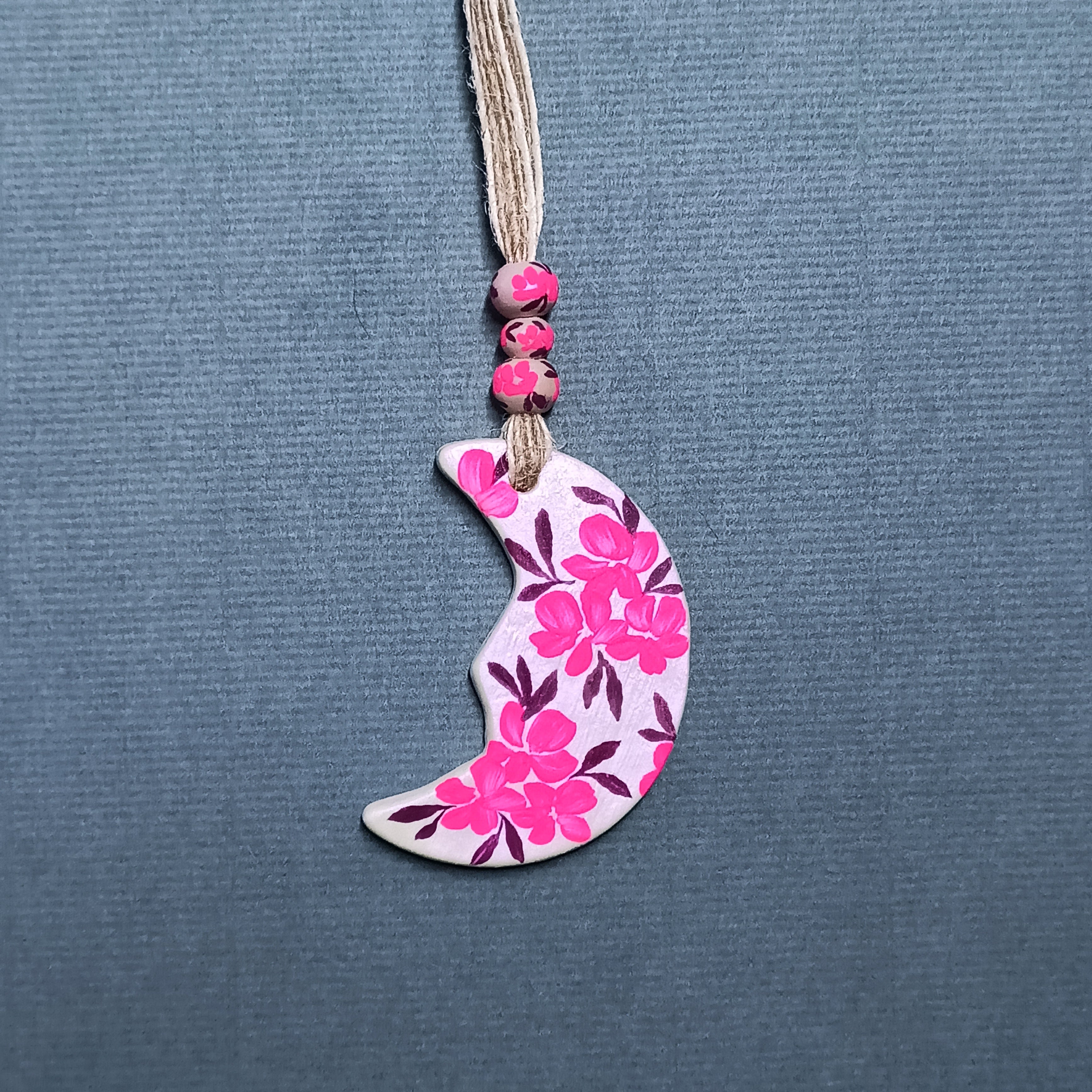 Pink Moon - Clay Ornament