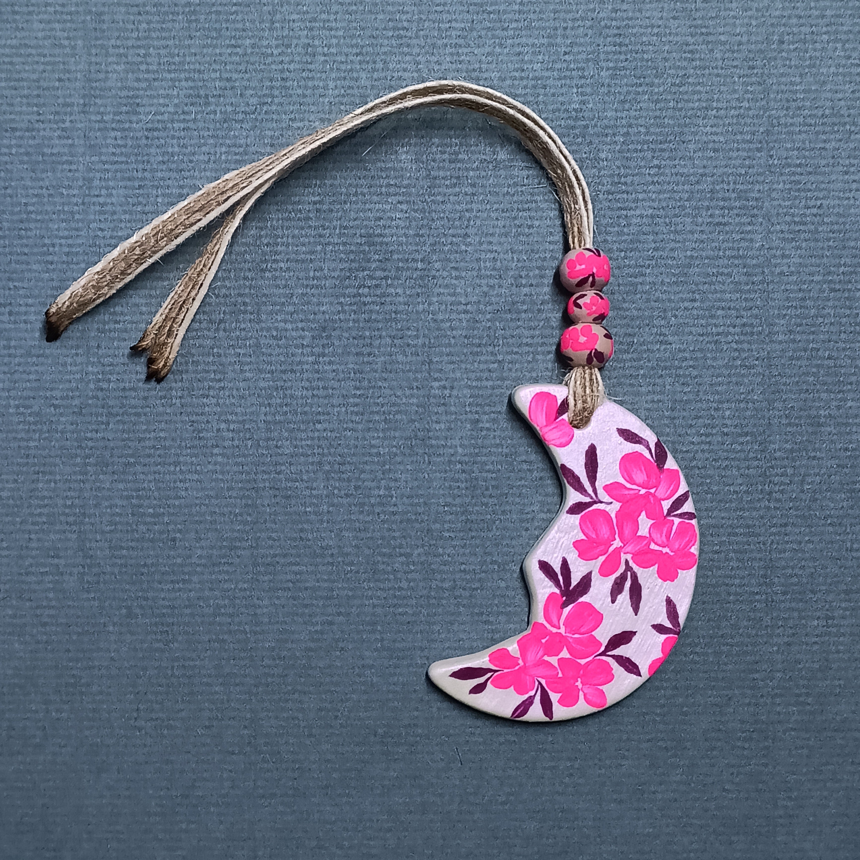 Pink Moon - Clay Ornament