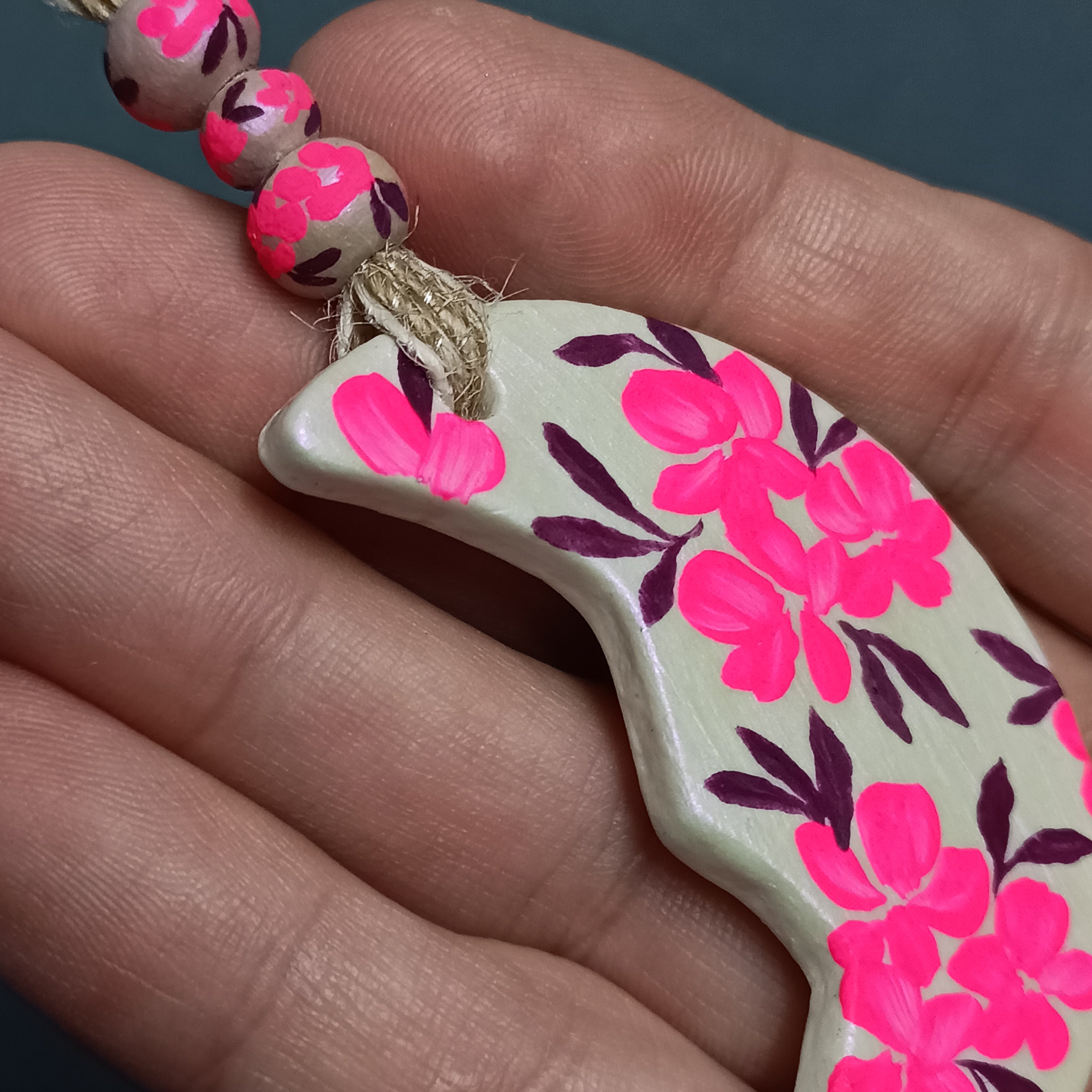 Pink Moon - Clay Ornament