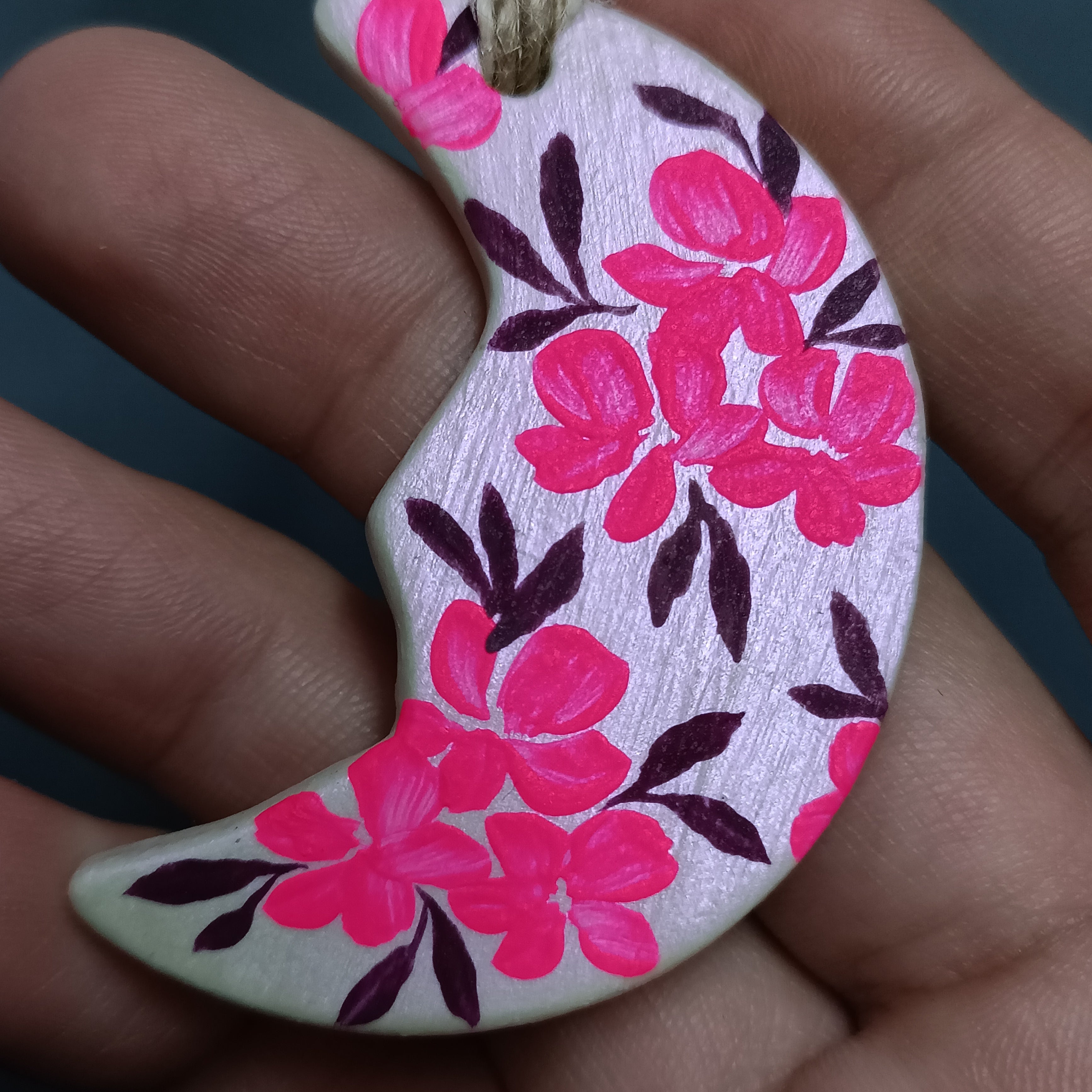 Pink Moon - Clay Ornament