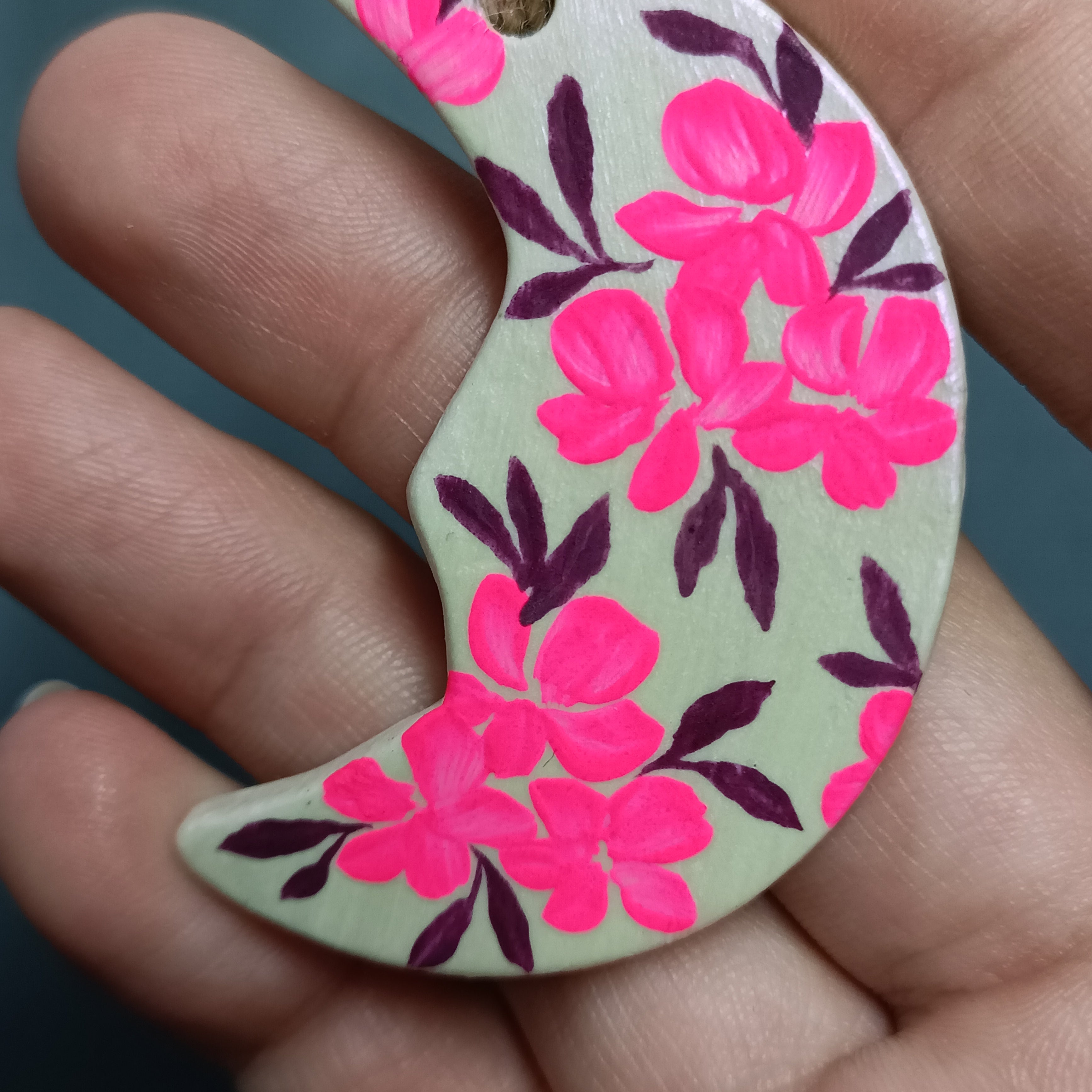 Pink Moon - Clay Ornament