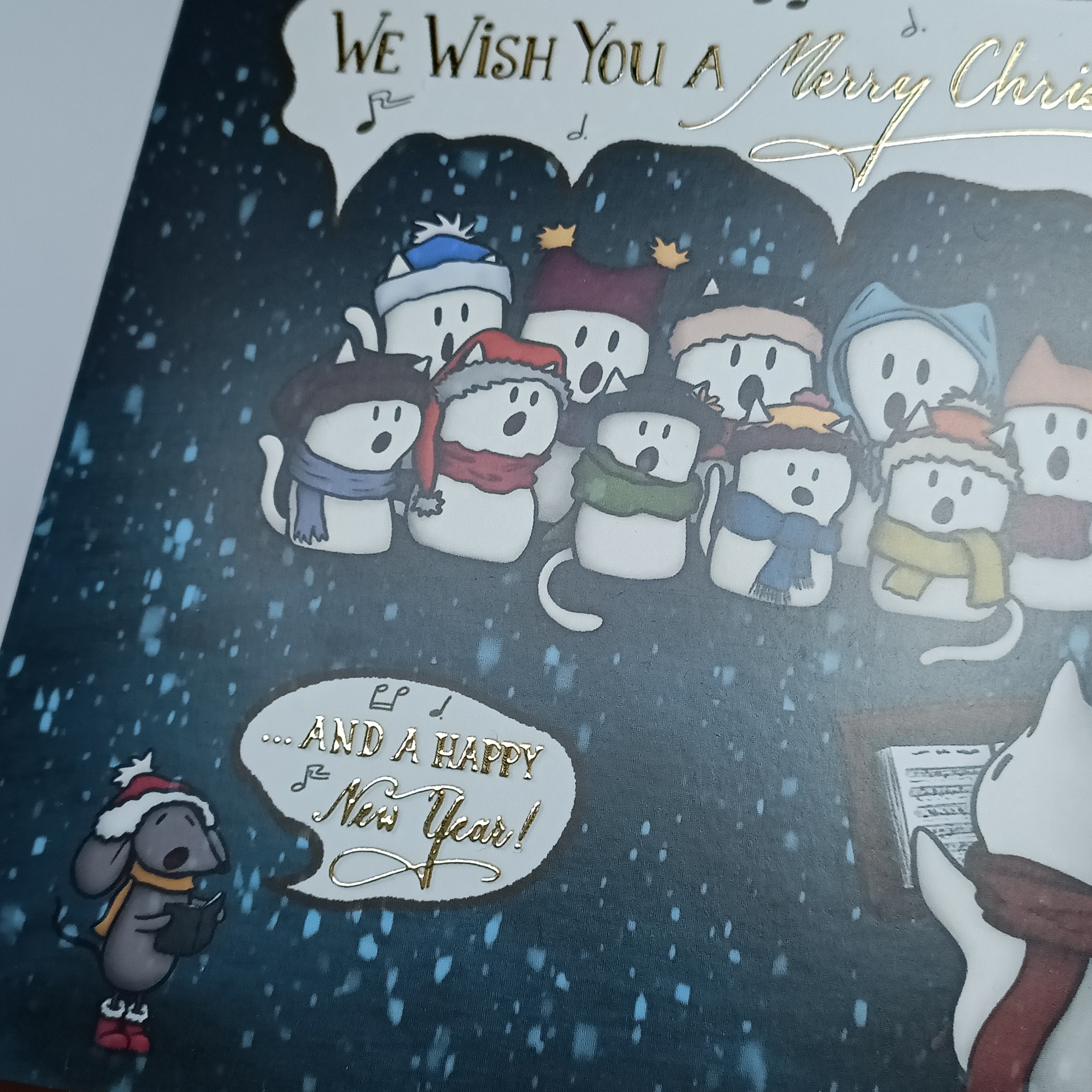 Caroling Choir Cats Greetings Card (Pack of 10)