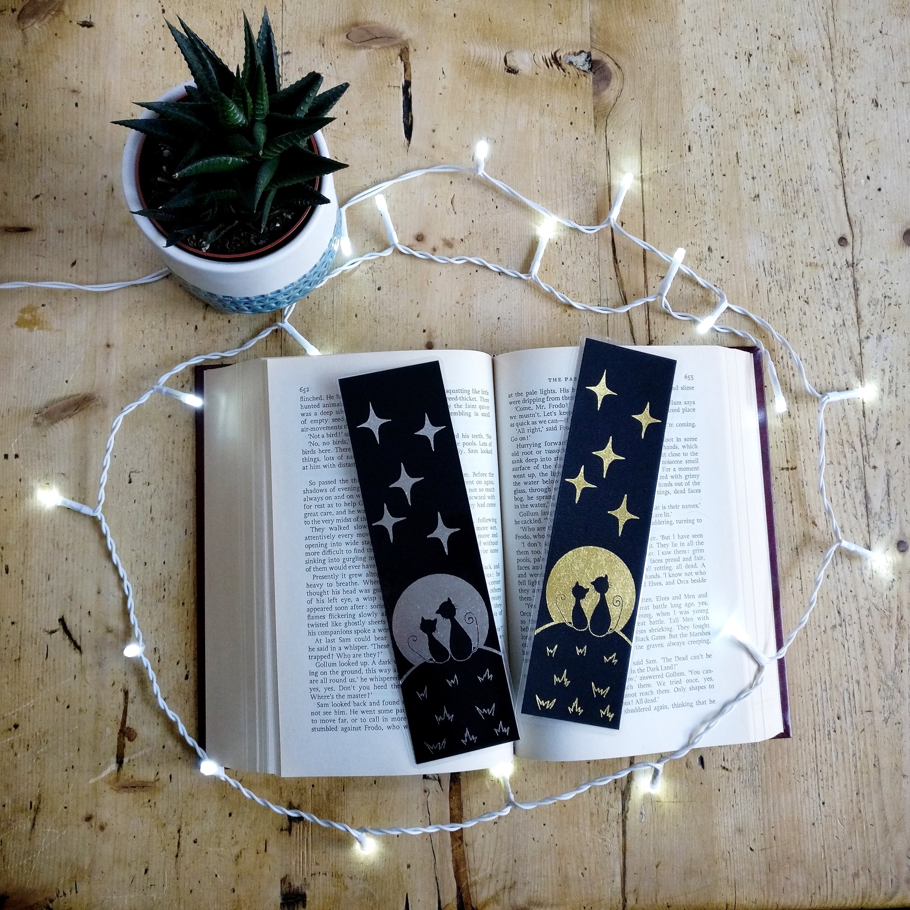 Night Sky Cats Bookmarks - Foiled