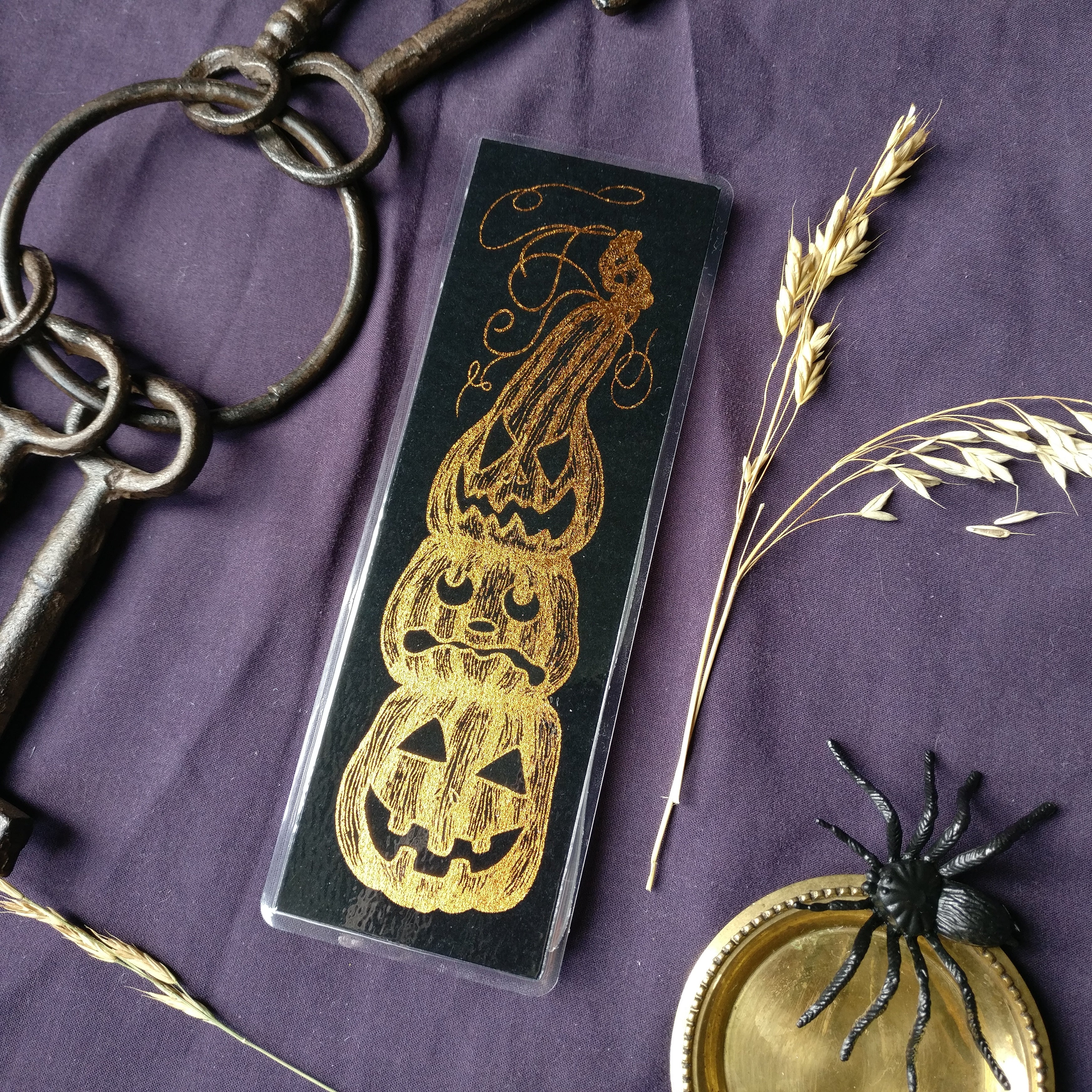 Pumpkin Trio Bookmark - Foiled