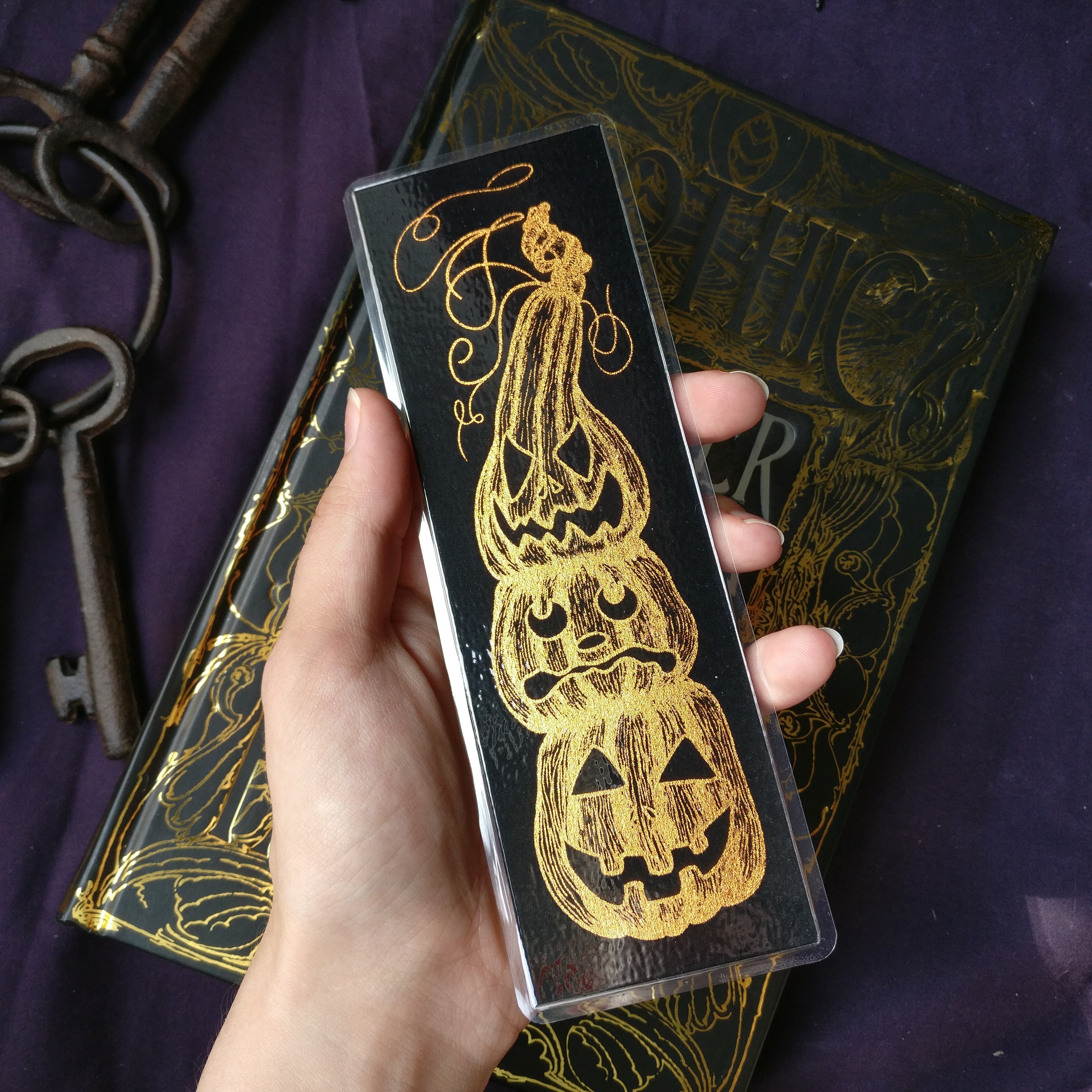 Pumpkin Trio Bookmark - Foiled