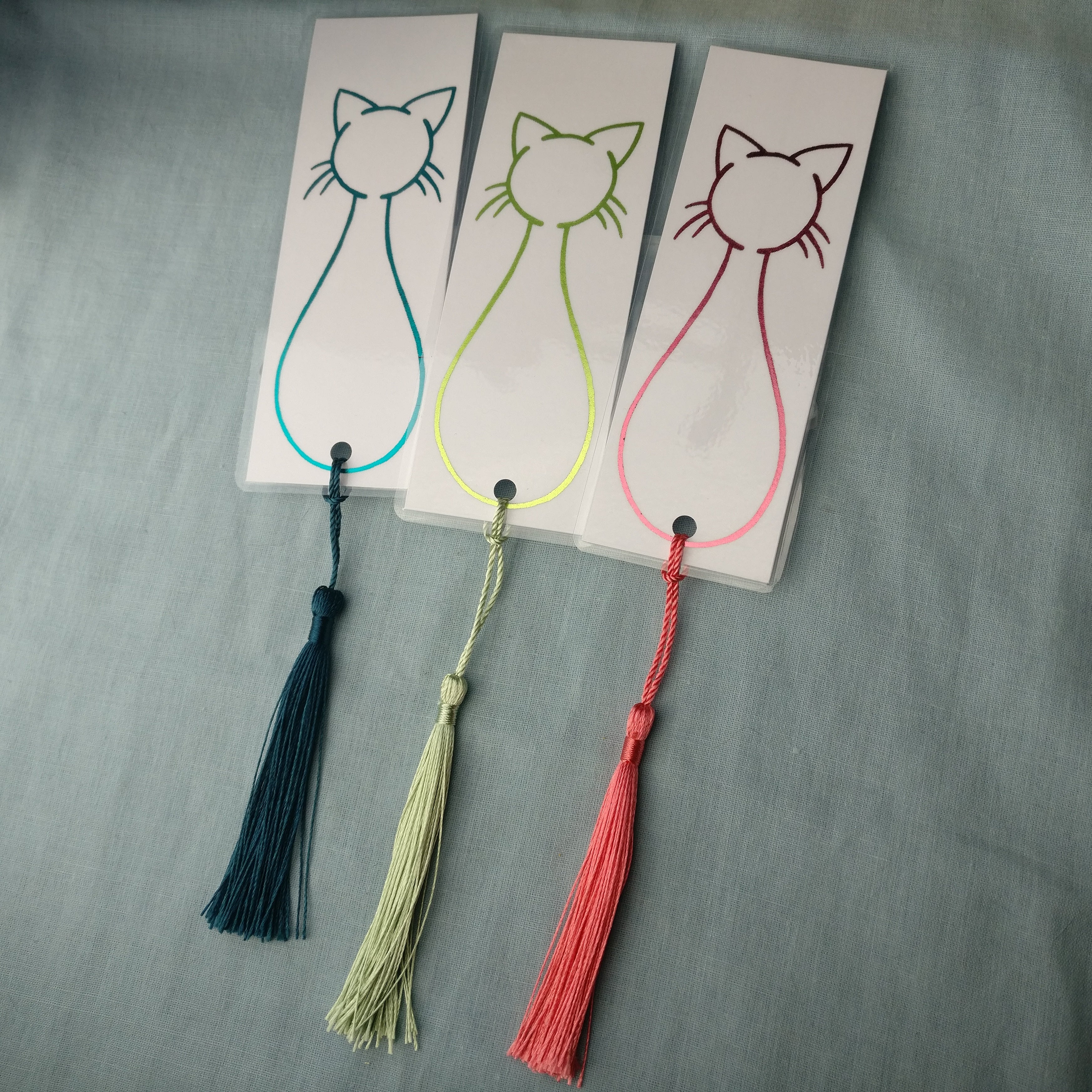 Tassel Tail Cat Bookmark - Foiled