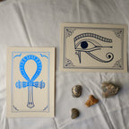 Egyptian Hieroglyphs - A4 Mounted Foil Print