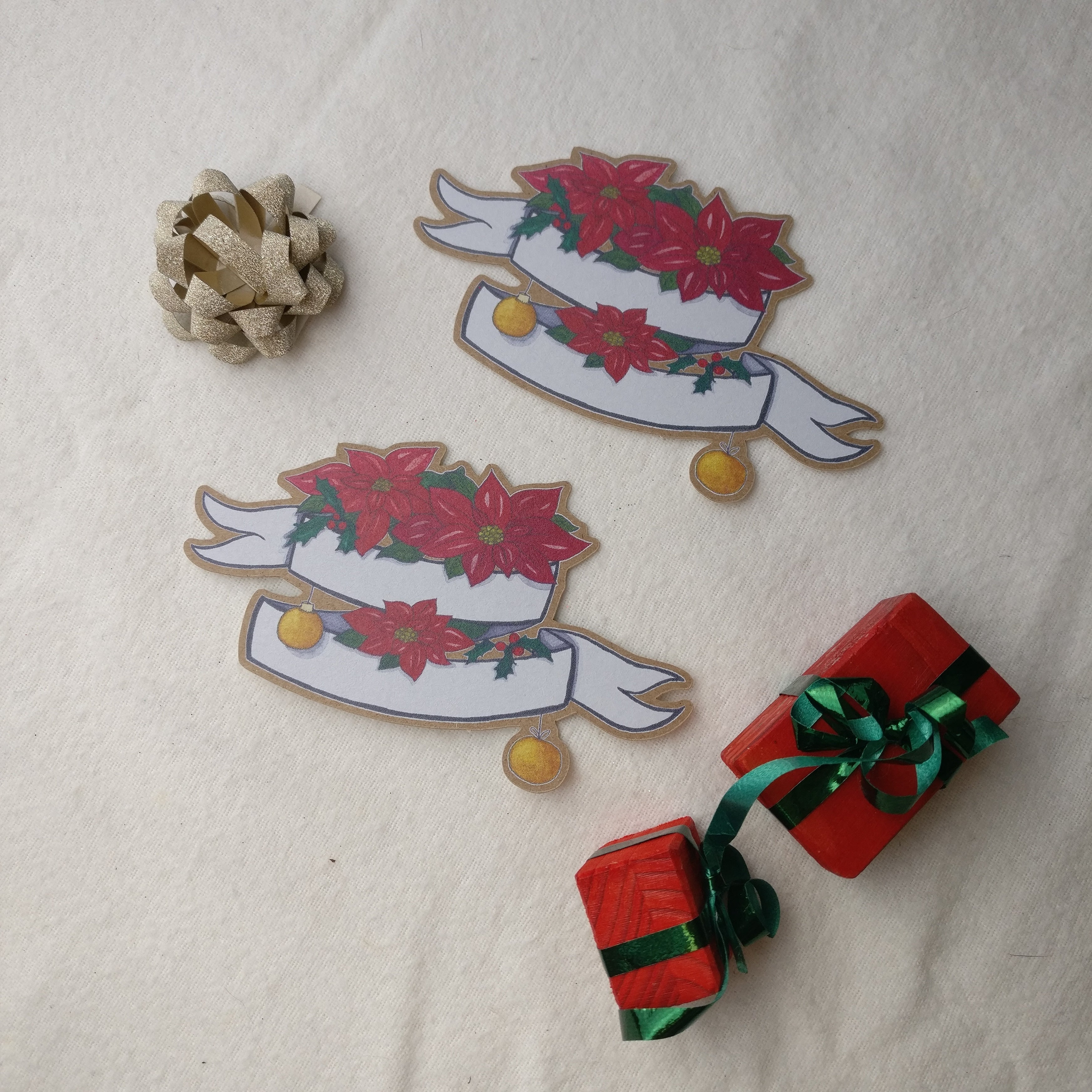 Poinsettia Banner Sticker