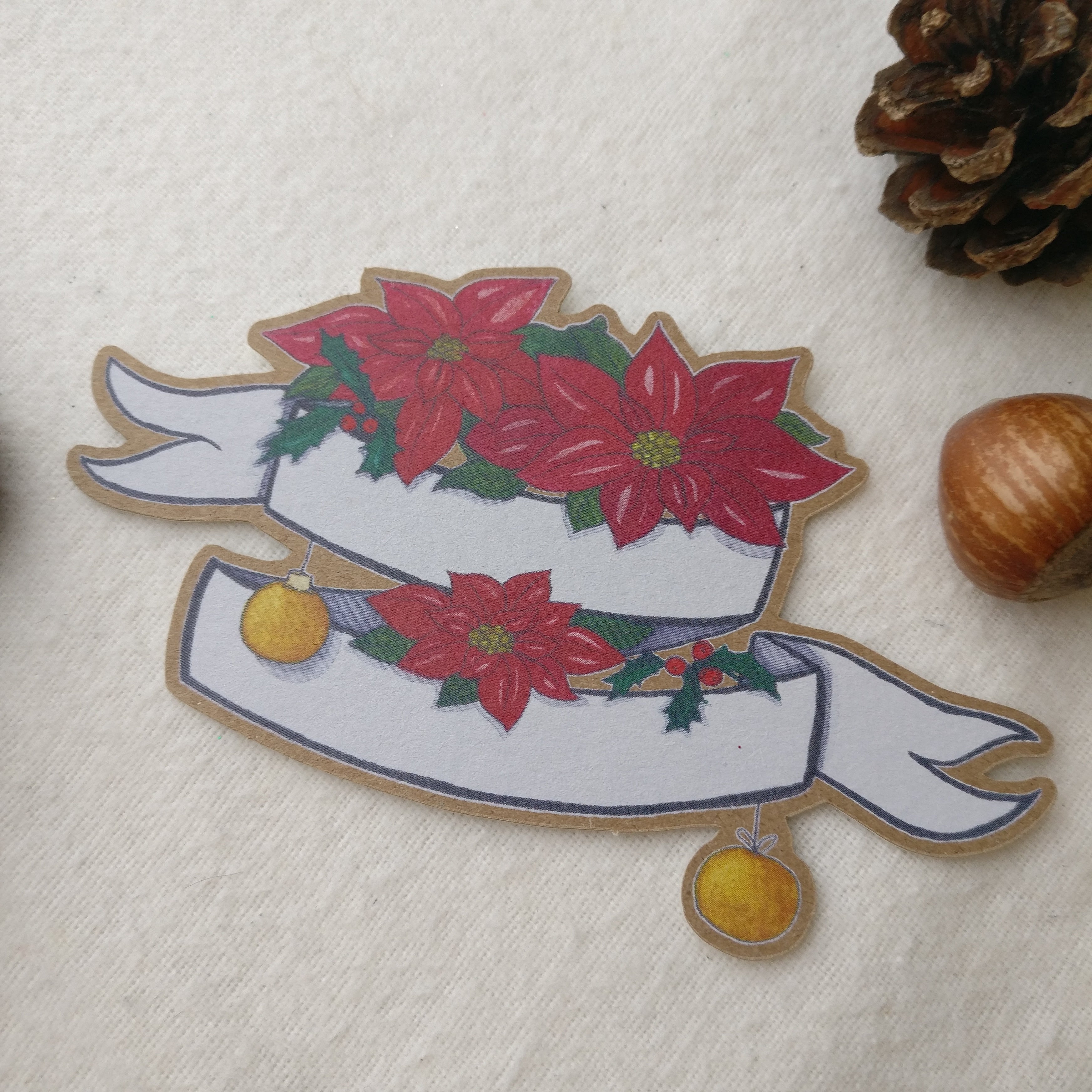 Poinsettia Banner Sticker