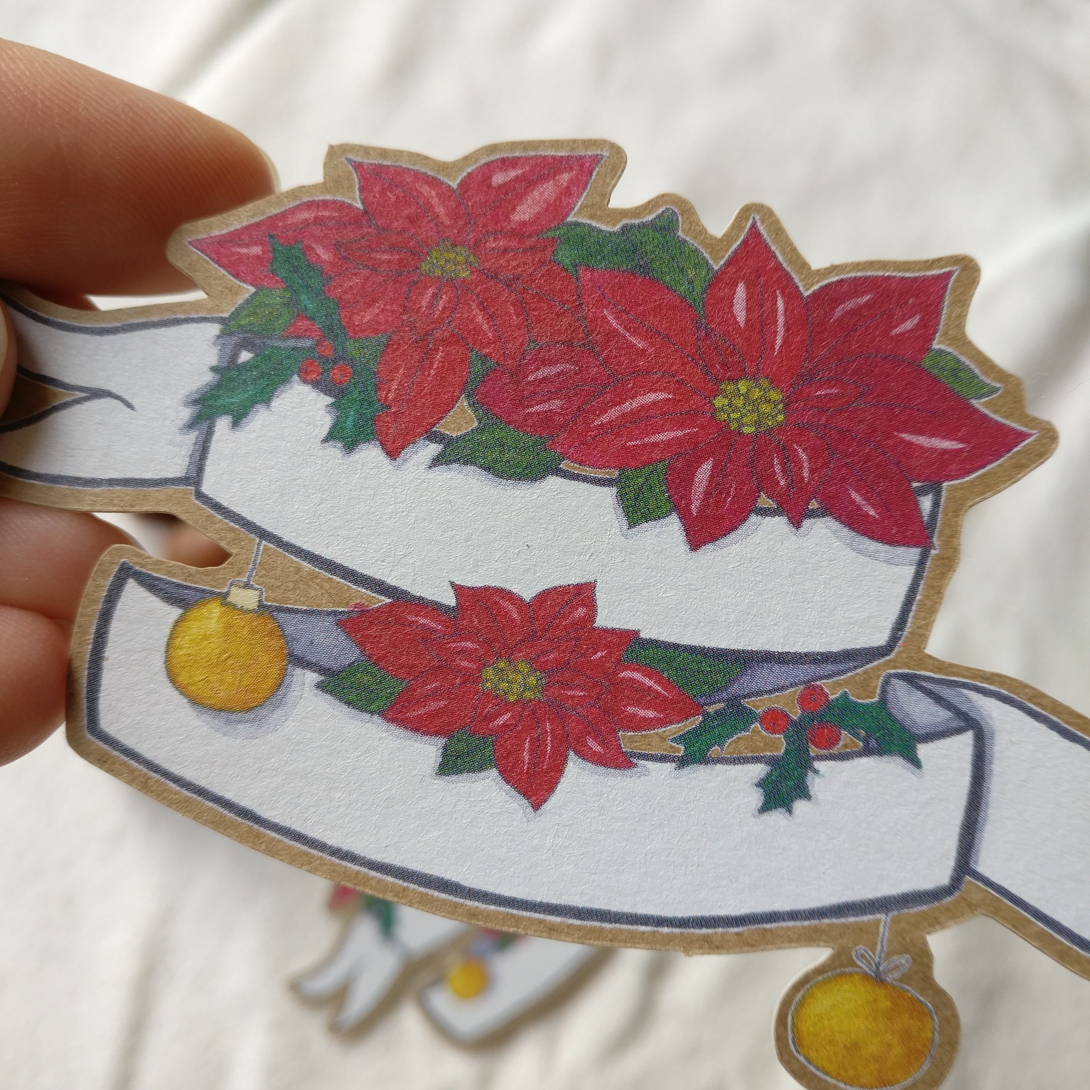 Poinsettia Banner Sticker