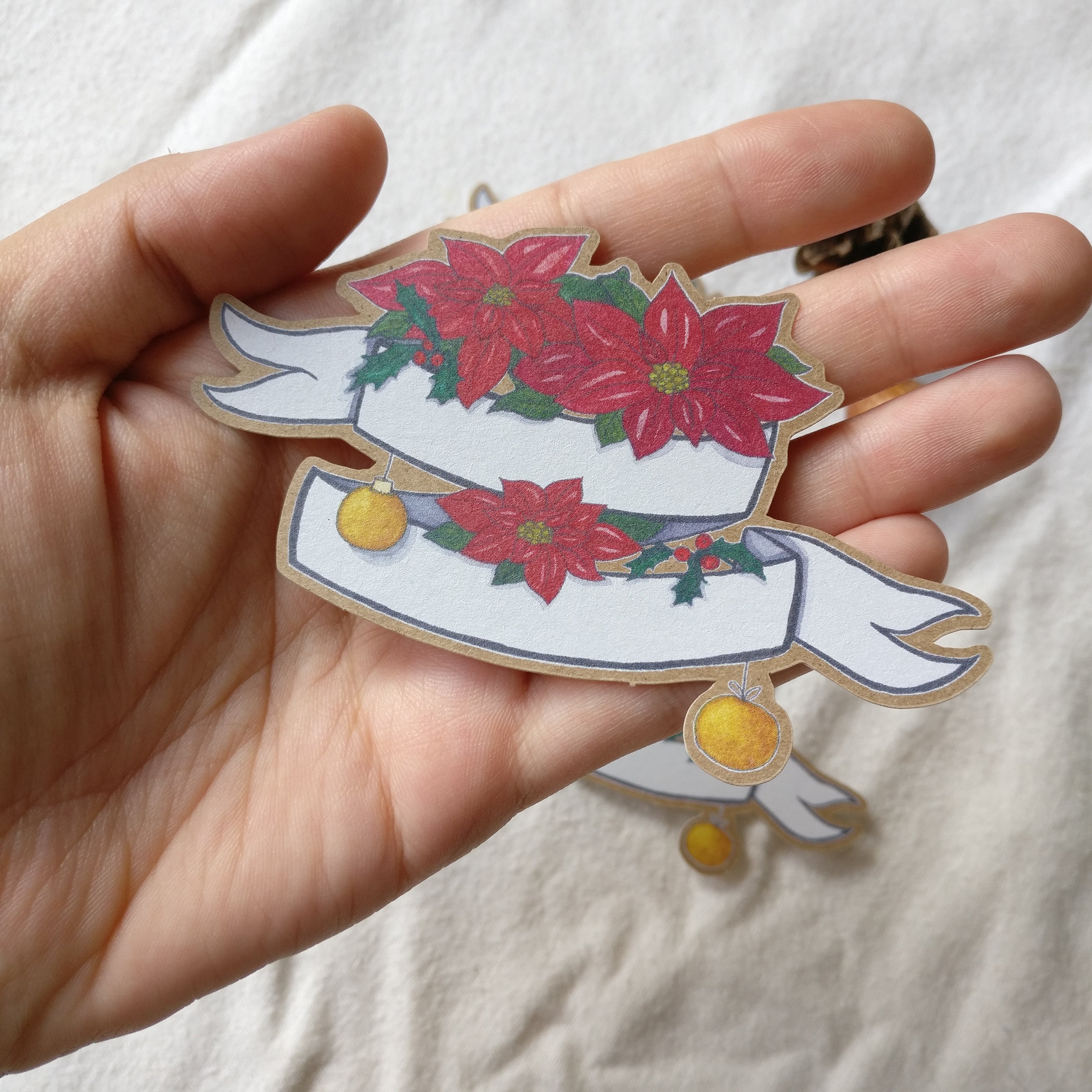 Poinsettia Banner Sticker