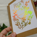 The Cat Mail greeting card with holographic gold foil.