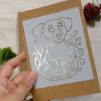 The Dog Mail card with silver foil.