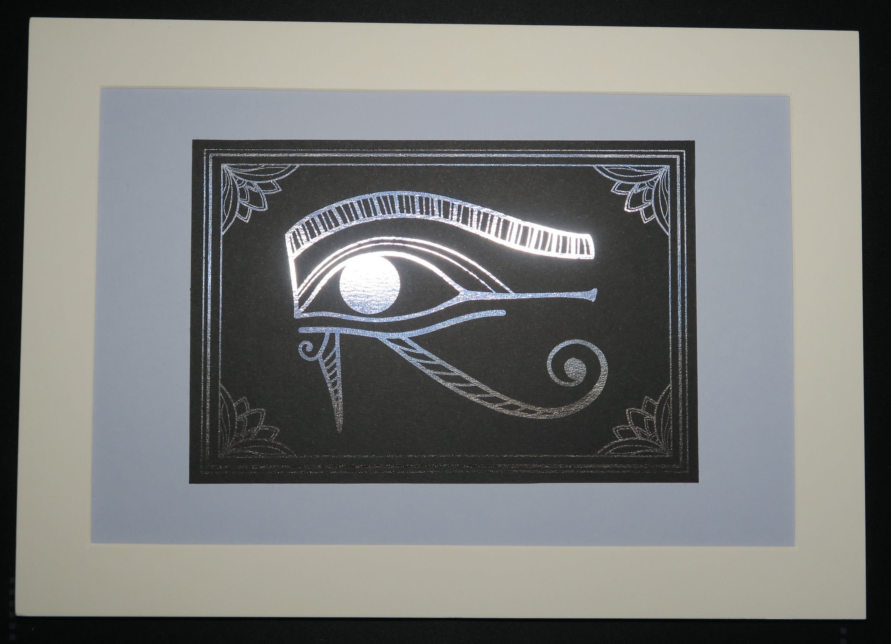 Egyptian Hieroglyphs - A4 Mounted Foil Print