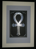 Egyptian Hieroglyphs - A4 Mounted Foil Print