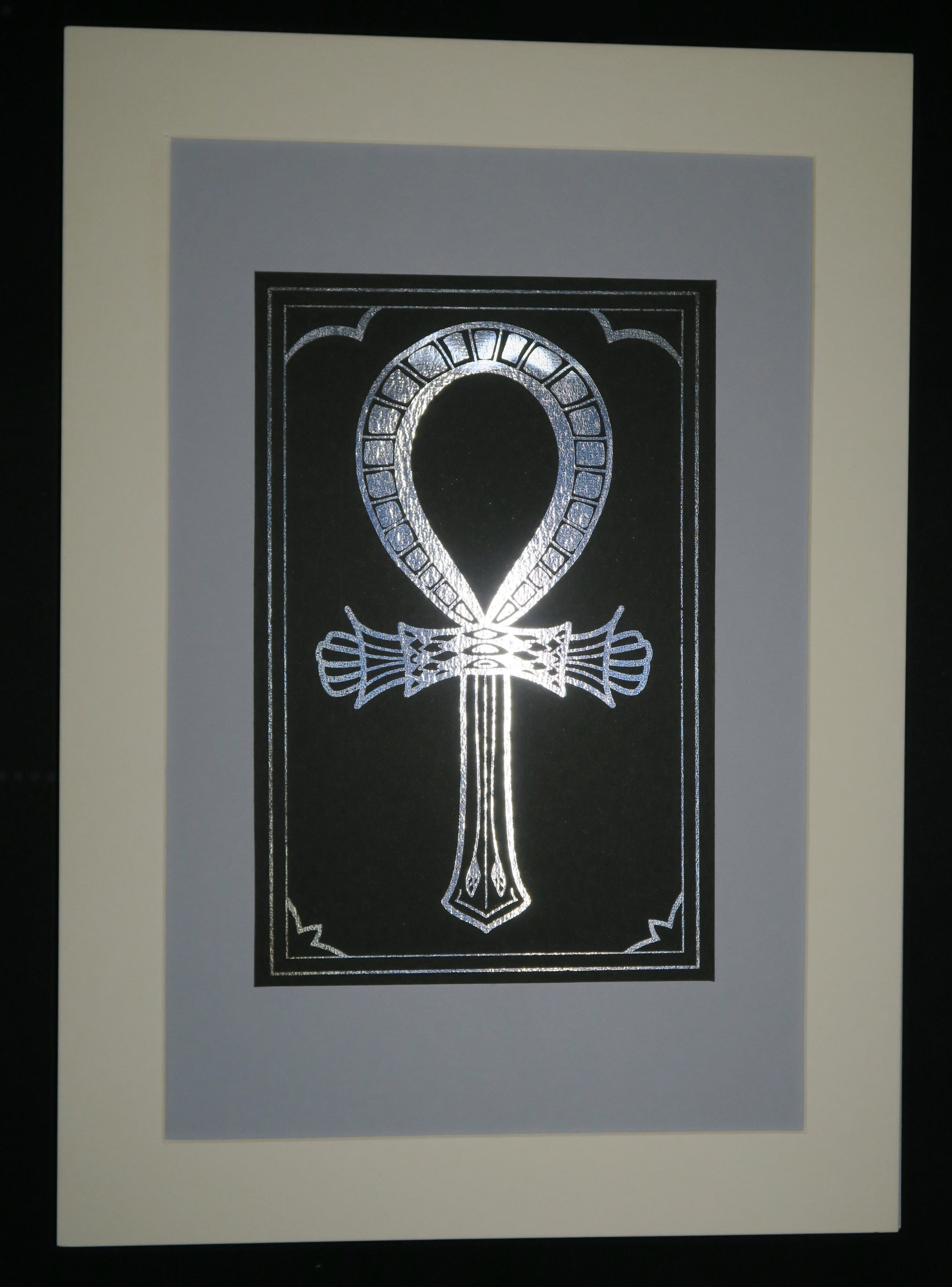 Egyptian Hieroglyphs - A4 Mounted Foil Print