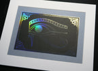 Eye of Horus Foil Print - A4 Mounted Egyptian Hieroglyphs