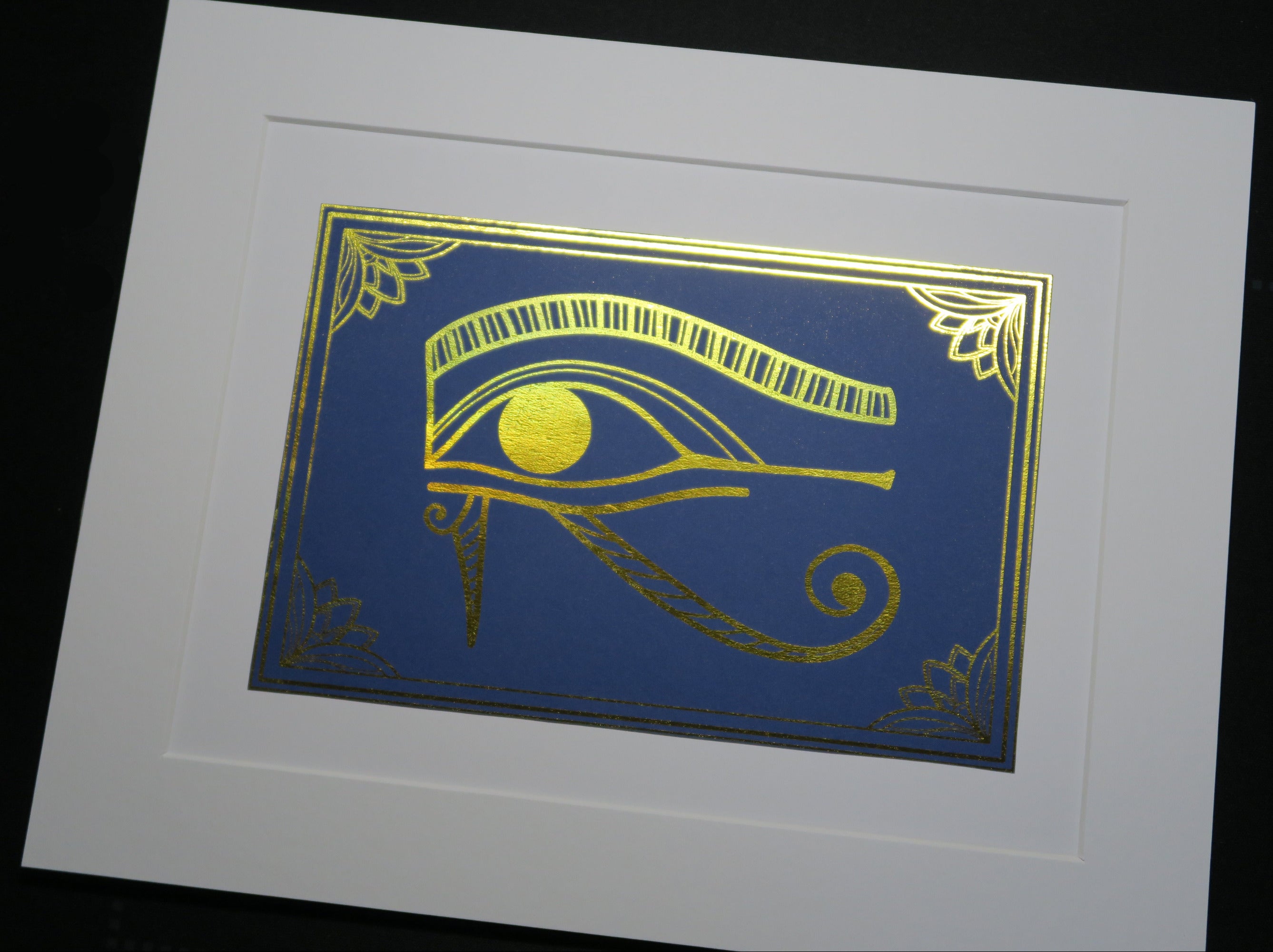 Eye of Horus Foil Print - A4 Mounted Egyptian Hieroglyphs